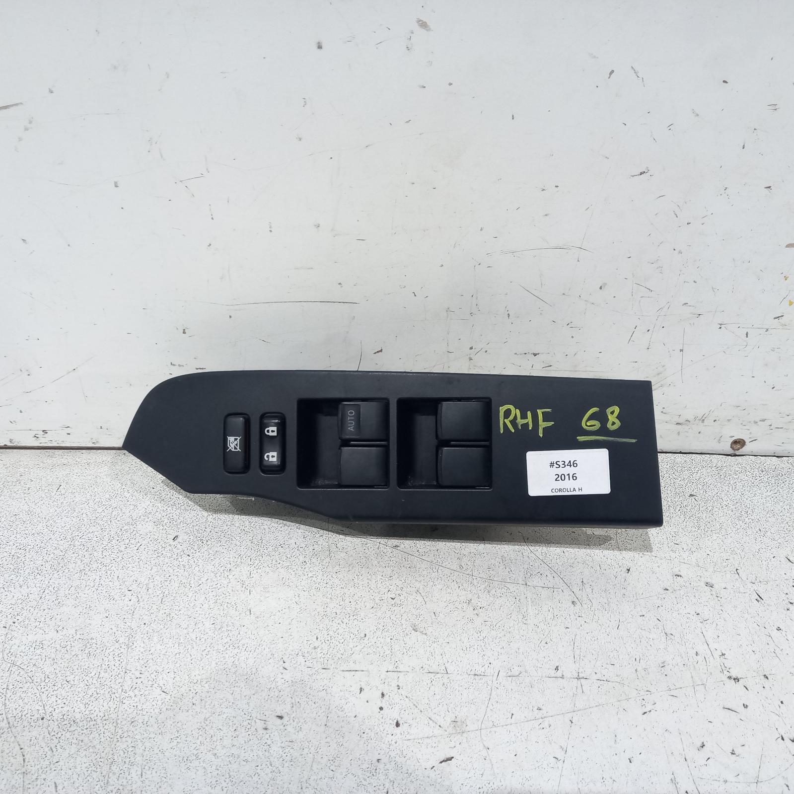 Corolla Power Door Window Switch 2015-2018 rh front (master switch),zre182r,hatch,standard,03/15-06/18 s346 #542896