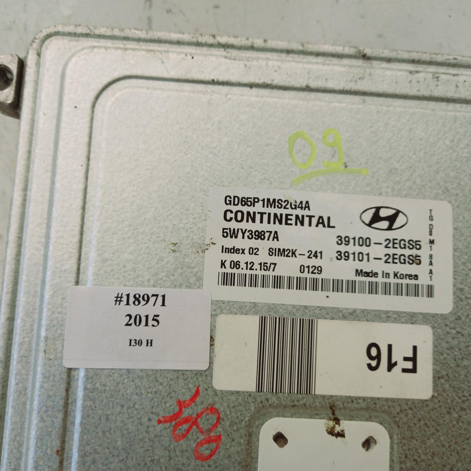 I30 Ecu 2012-2017 engine ecu,1.8,petrol,auto t/m,ecu only,gd,03/12-02/17 00018971 #558527