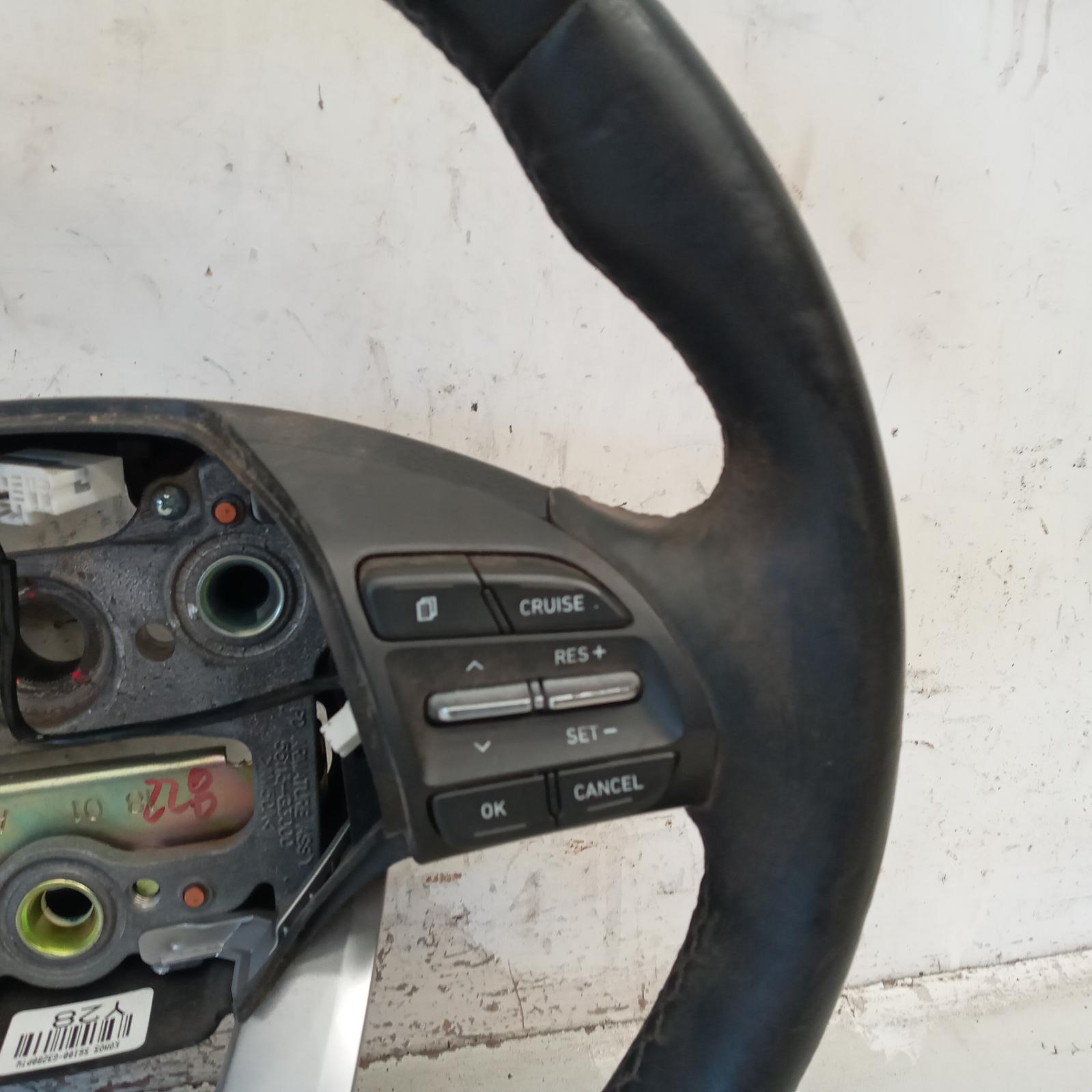 I30 Steering Wheel 2017-2024 leather,black stitch type,pd,03/17- 00019048 #592875