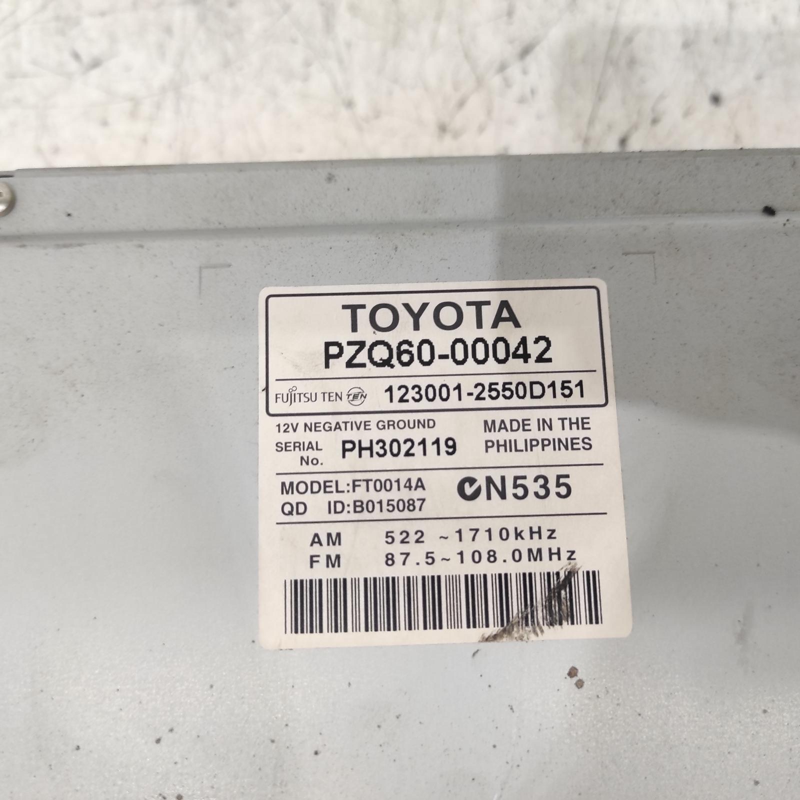 Corolla Stereo/head Unit 2007-2013 radio/cd player,zre152/153r,chrome button,03/07-10/13 00020942 #625450