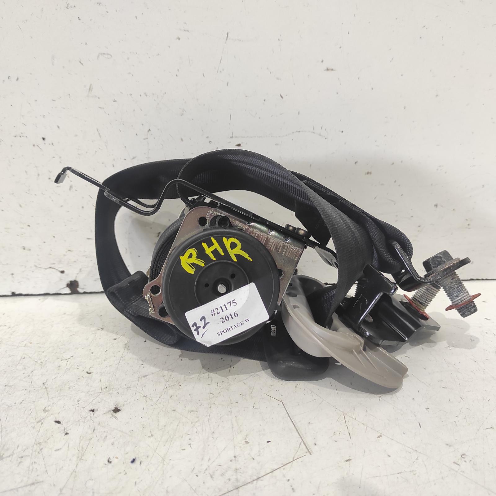 Sportage Seat Belt Stalk 2015-2021 rh rear,seat belt only (no stalk),ql,10/15-08/21 00021175 #633989
