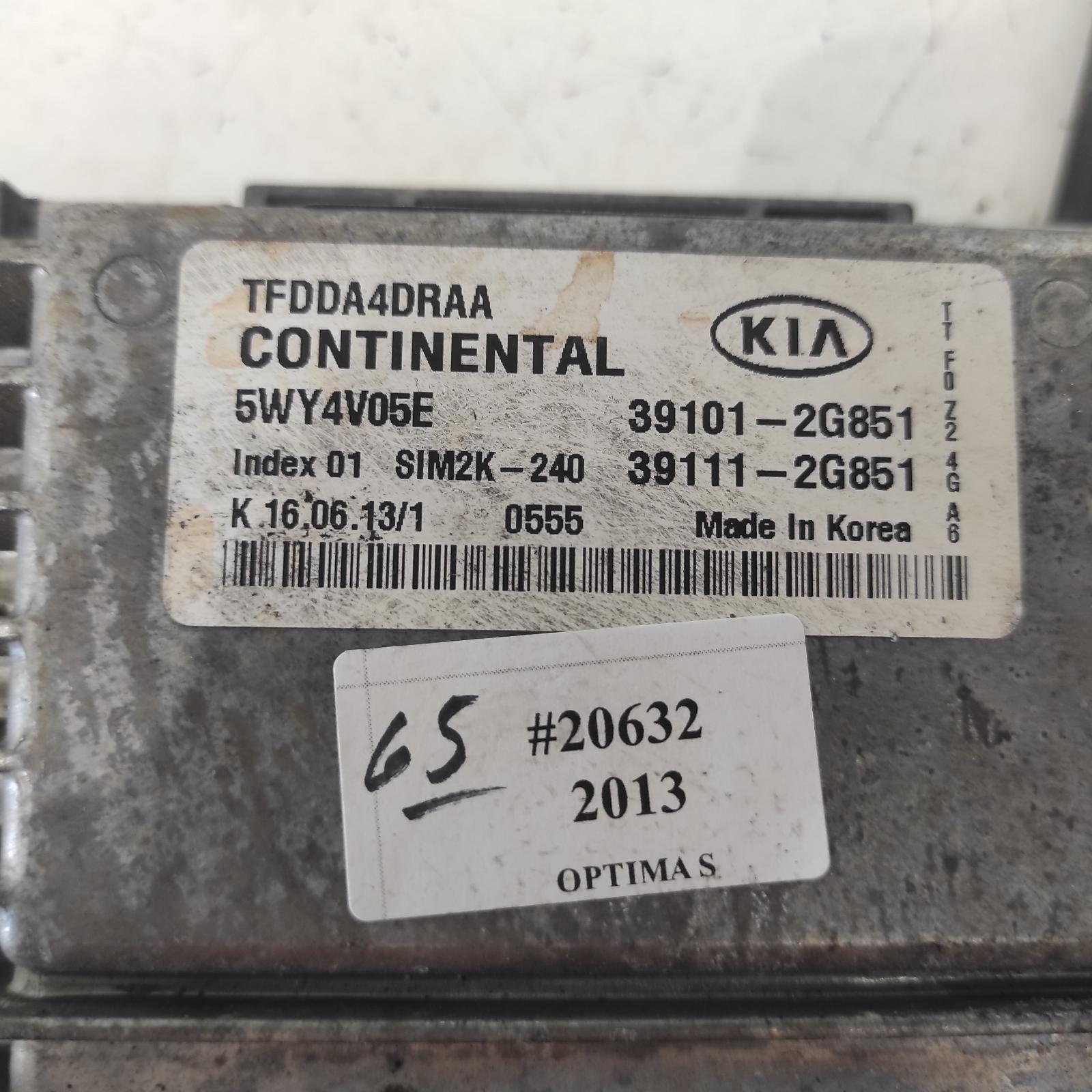 Optima Ecu 2011-2015 engine ecu,2.4,g4kj,petrol,ecu only,tf,01/11-10/15 00020632 #635465