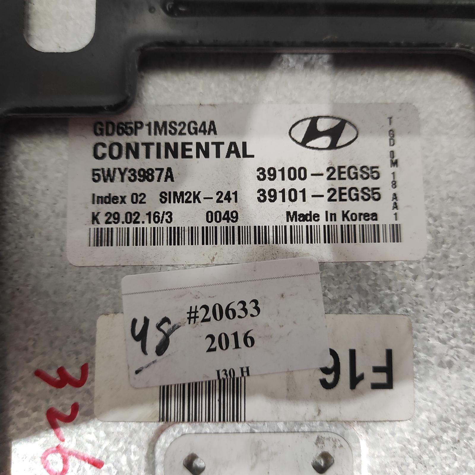 I30 Ecu 2012-2017 engine ecu,1.8,petrol,auto t/m,ecu only,gd,03/12-02/17 00020633 #635889