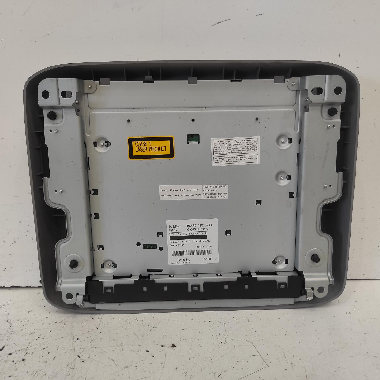 Kluger Stereo/head Unit 2007-2014 dvd player,gsu40-gsu45,05/07-02/14 00020662 #640577