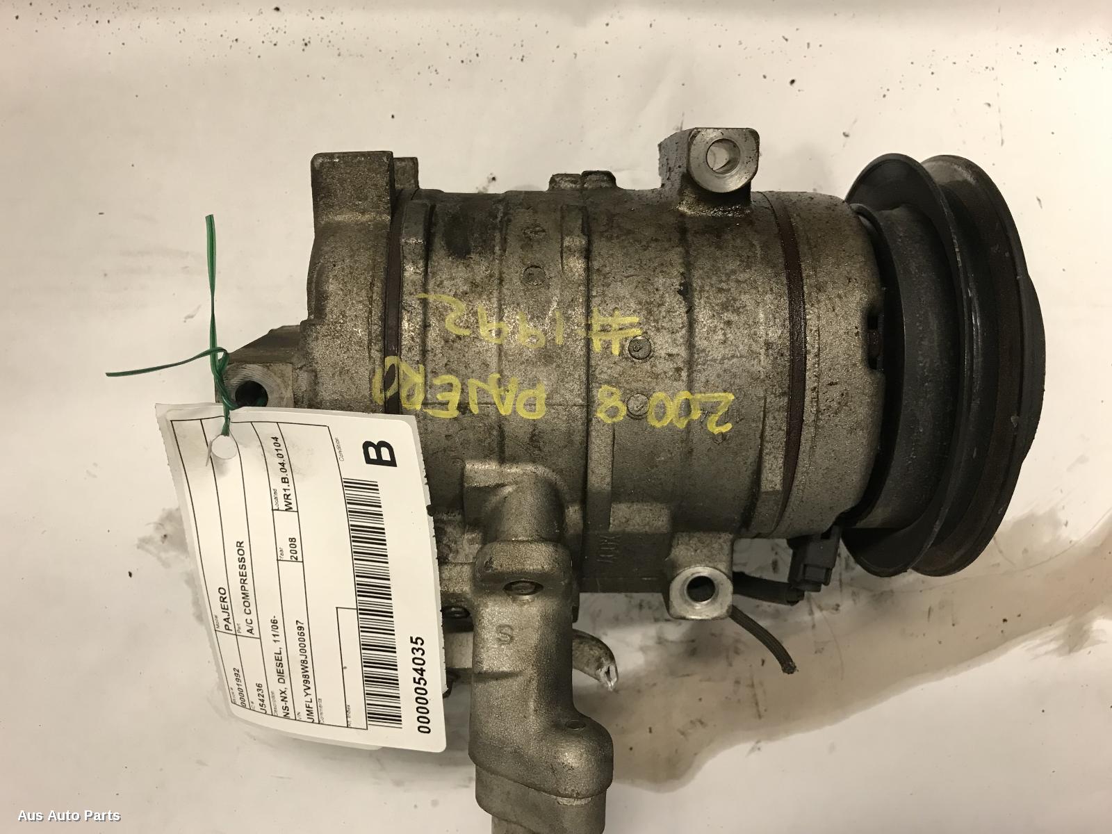 54035, Used aircon compressor for 2008 pajero nsnx, diesel, 11/06