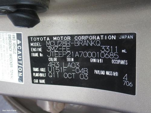 This is Actual photo of  fits 2001~ 2007 Toyota kluger