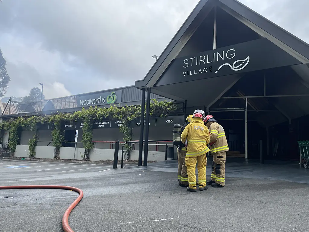 Shopping Centre fire at Stirling 15 October 2023 CFS