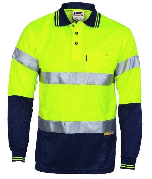 DNC 3913 Polo Shirt LS Hi Vis Tape 