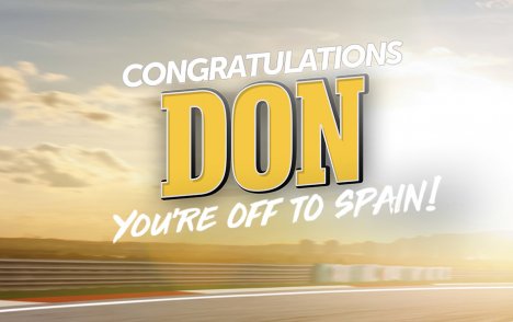 CONGRATULATIONS DON! YOU'RE OFF TO SPAIN!