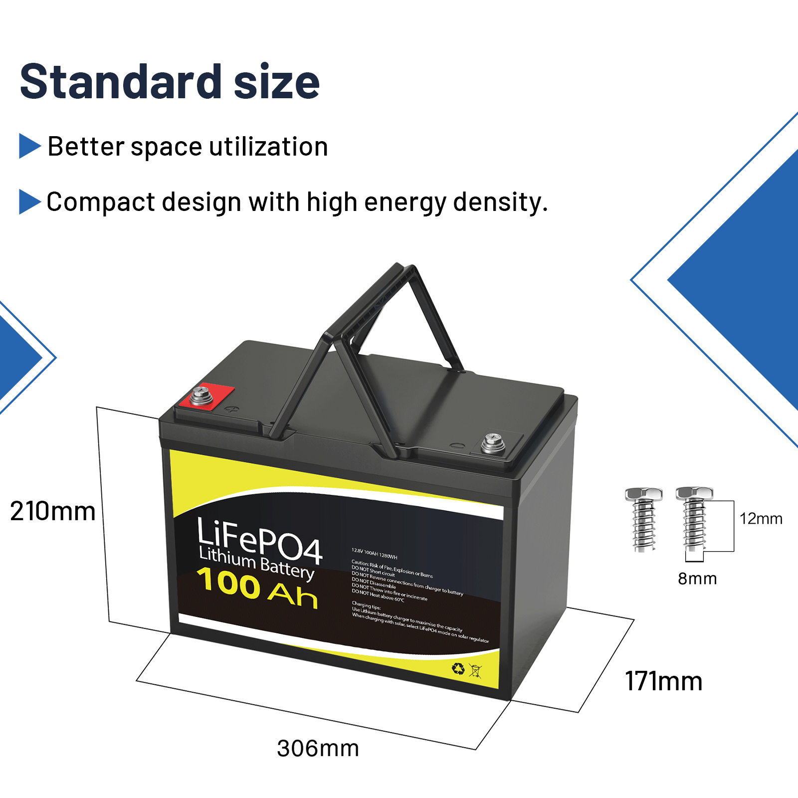 12V 100Ah Battery LiFePO4 Emergency BMS 4WD RV Boat Camping Backup Power Outdoor - Picture 7 of 24