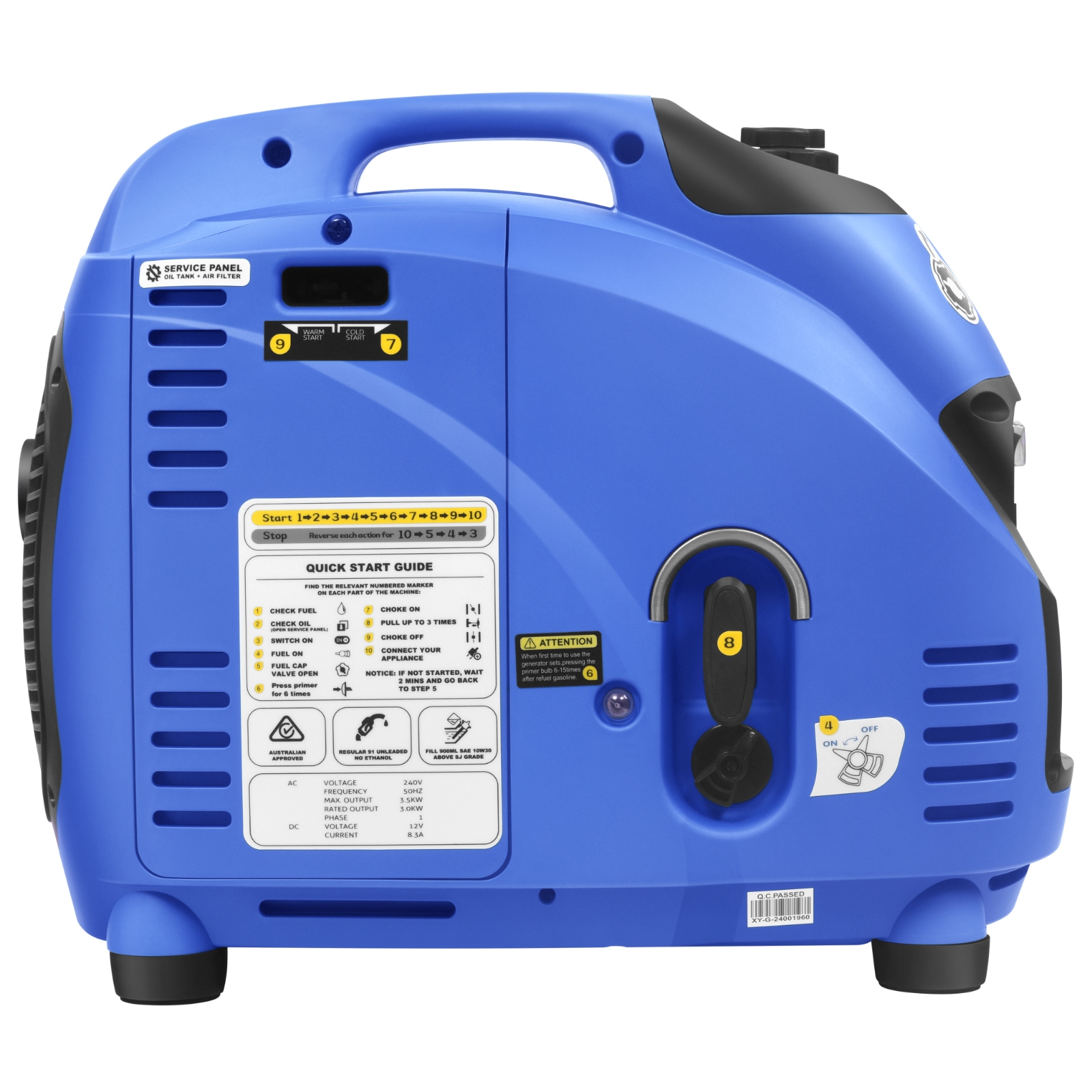 Gentrax 6.6KW 4.2KW 2.5KW 1.2KW Inverter Generator Pure Sine Wave Petrol Camping - Picture 55 of 61