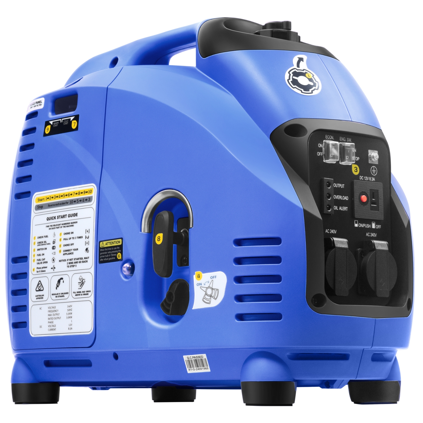 Gentrax 6.6KW 4.2KW 2.5KW 1.2KW Inverter Generator Pure Sine Wave Petrol Camping - Picture 50 of 61