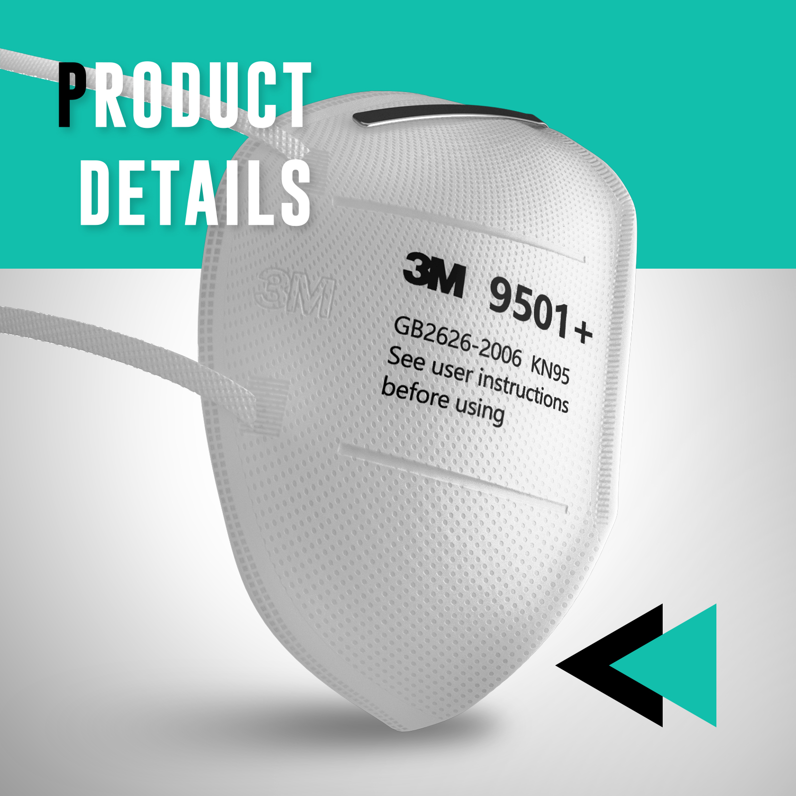 3M 9501+ Face Mask Mouth Masks Reusable Respirator Anti Dust Flu 5/10/20/50pcs - Picture 35 of 49