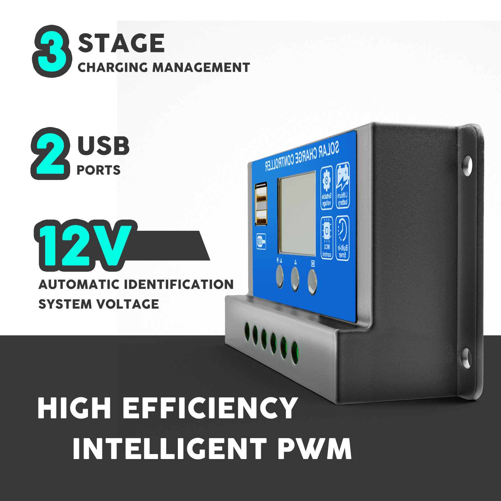 300W 18V Solar Panel Kit Mono Fixed Regulator Charge Controller LCD 2USB RV - Picture 51 of 71