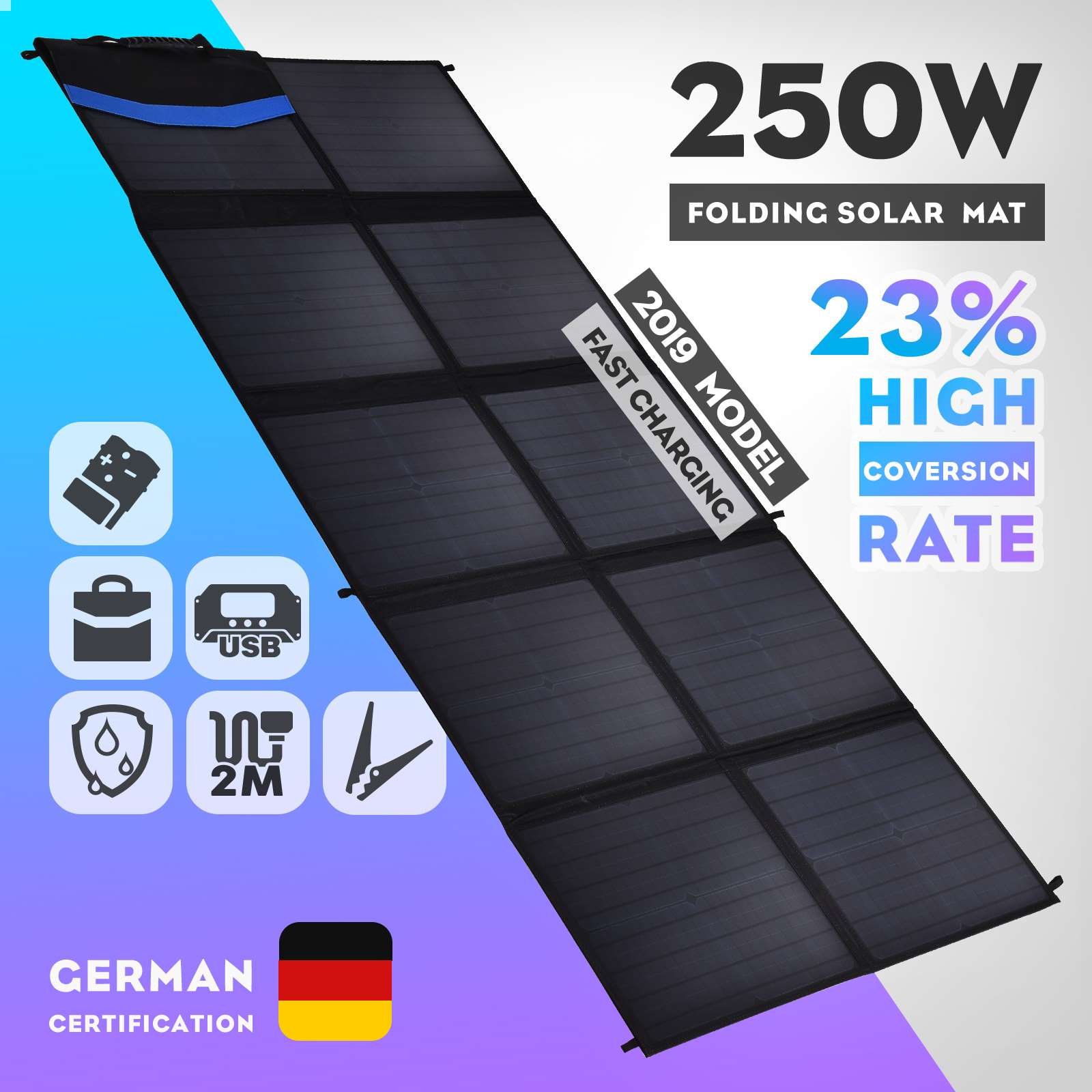 [20OFF]12V 250W 200W 160W 120W Folding Solar Panel Blanket Mat Mono