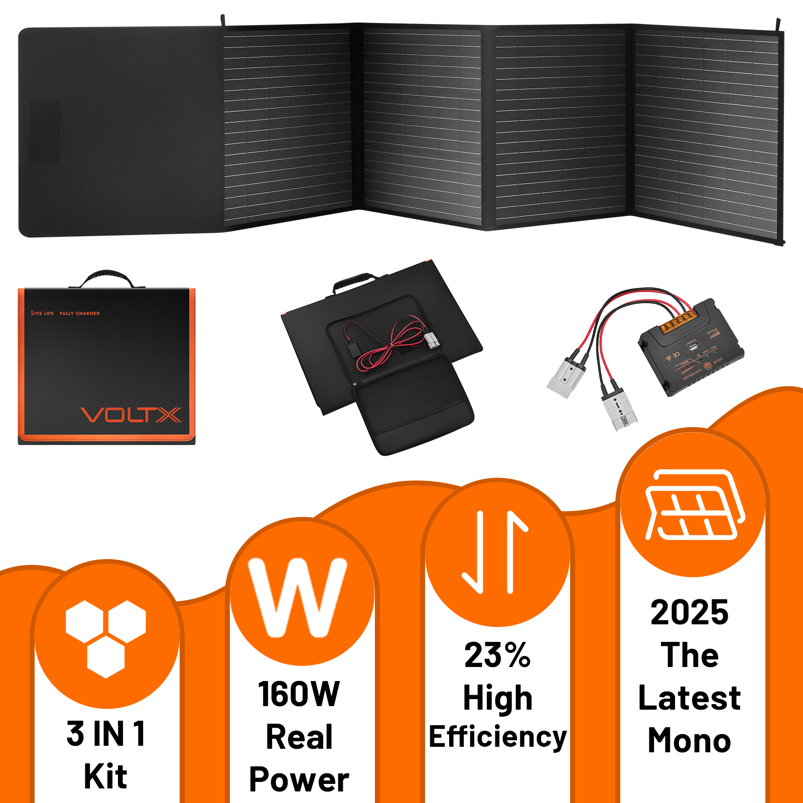 12V 100W 160W 200W 300W Portable Solar Panel Mono Caravan Camping RV Battery Kit - Picture 14 of 49