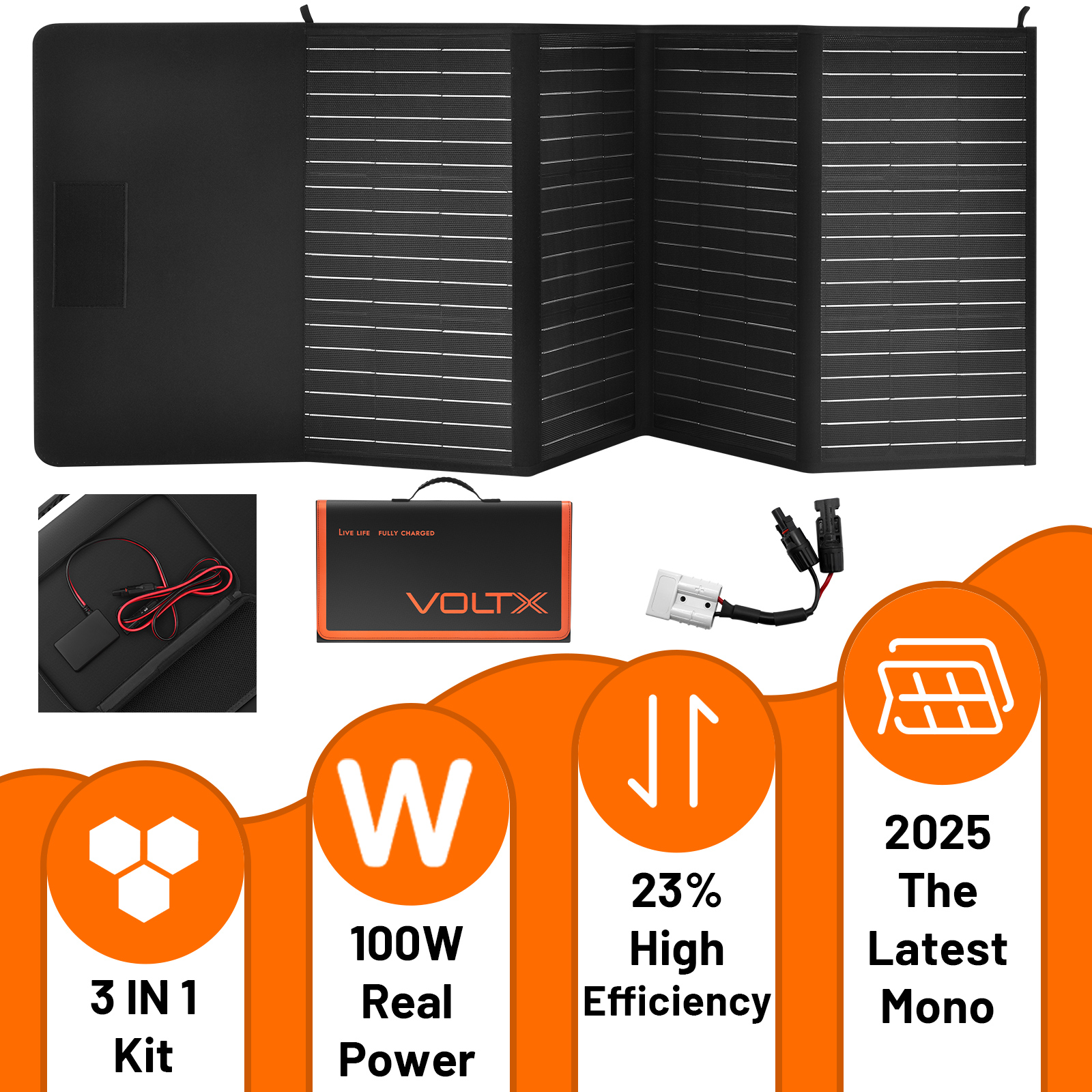 12V 100W 160W 200W 300W Portable Solar Panel Mono Caravan Camping RV Battery Kit - Picture 2 of 49