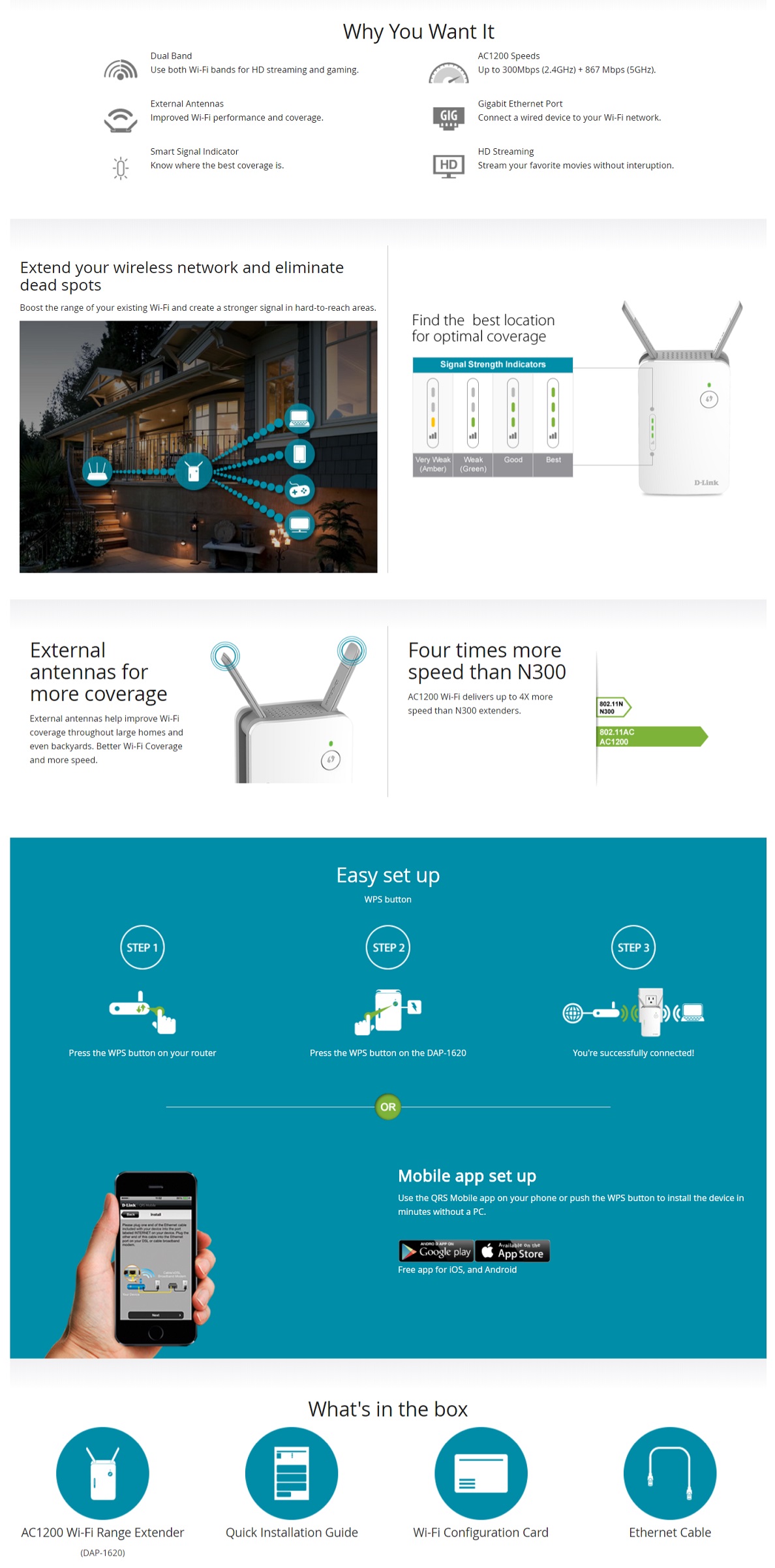 D-Link DAP-1620 AC1200    Wi-Fi Range Extender DAP-1620