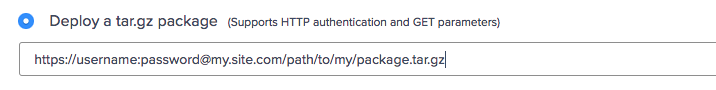 Deploy a tar.gz package