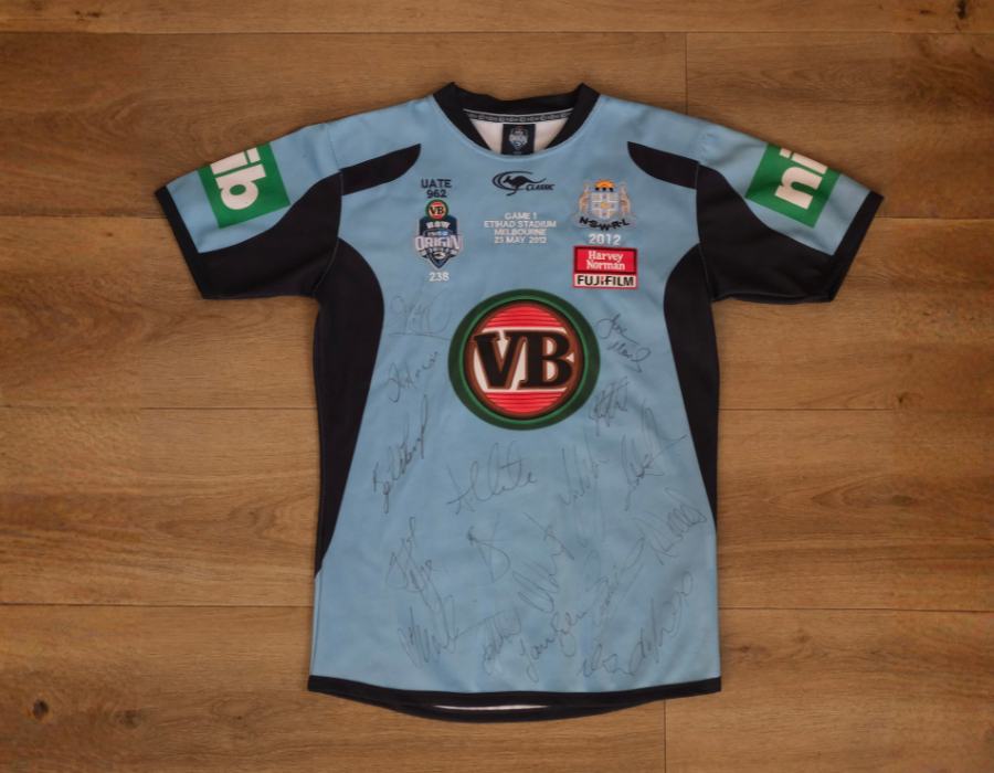4 · 2012 State of Origin Game 1 Match Worn NSW Blues Jersey – Akuila Uate