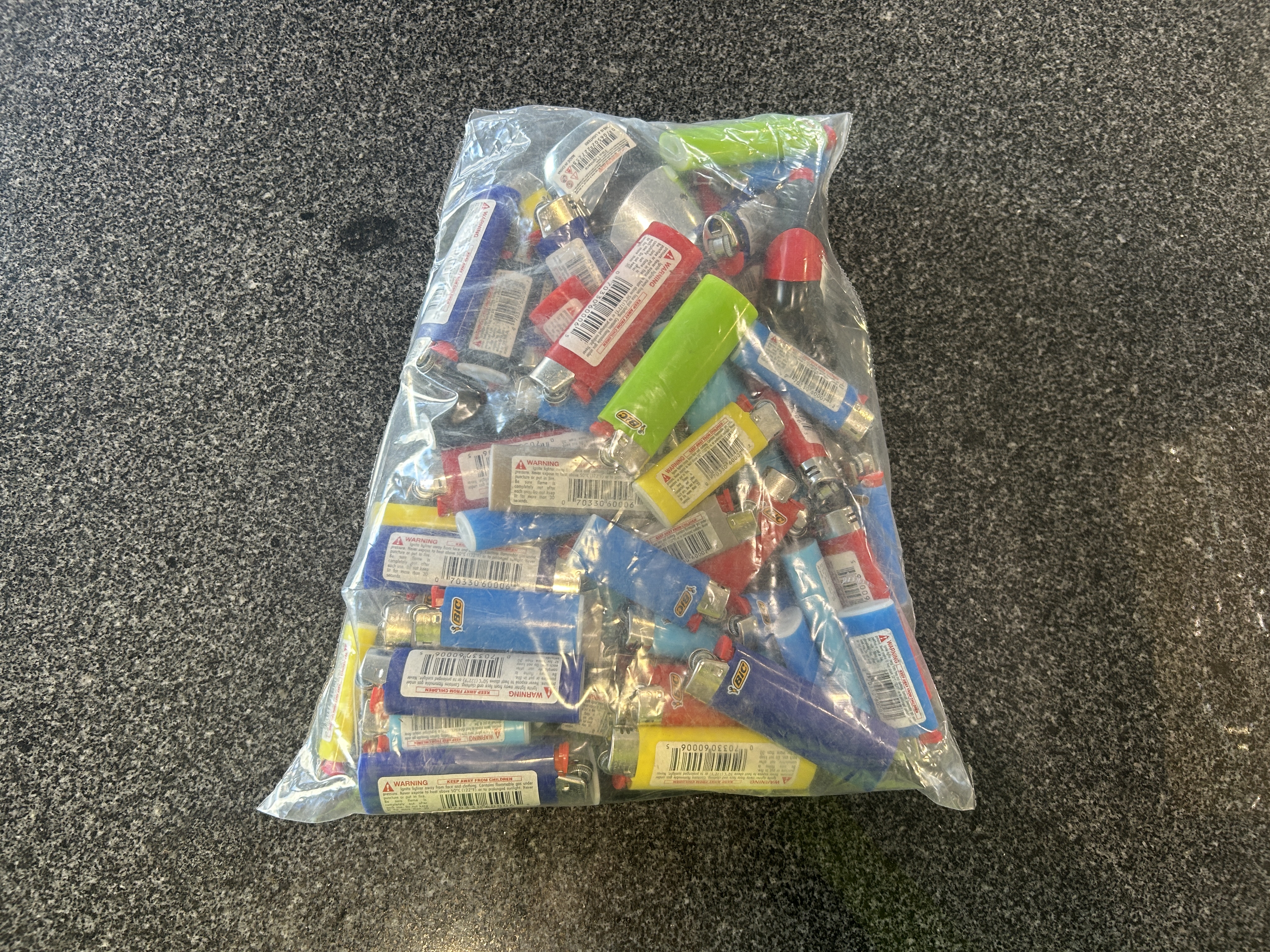 Quantity of lighters (Police lost and stolen)