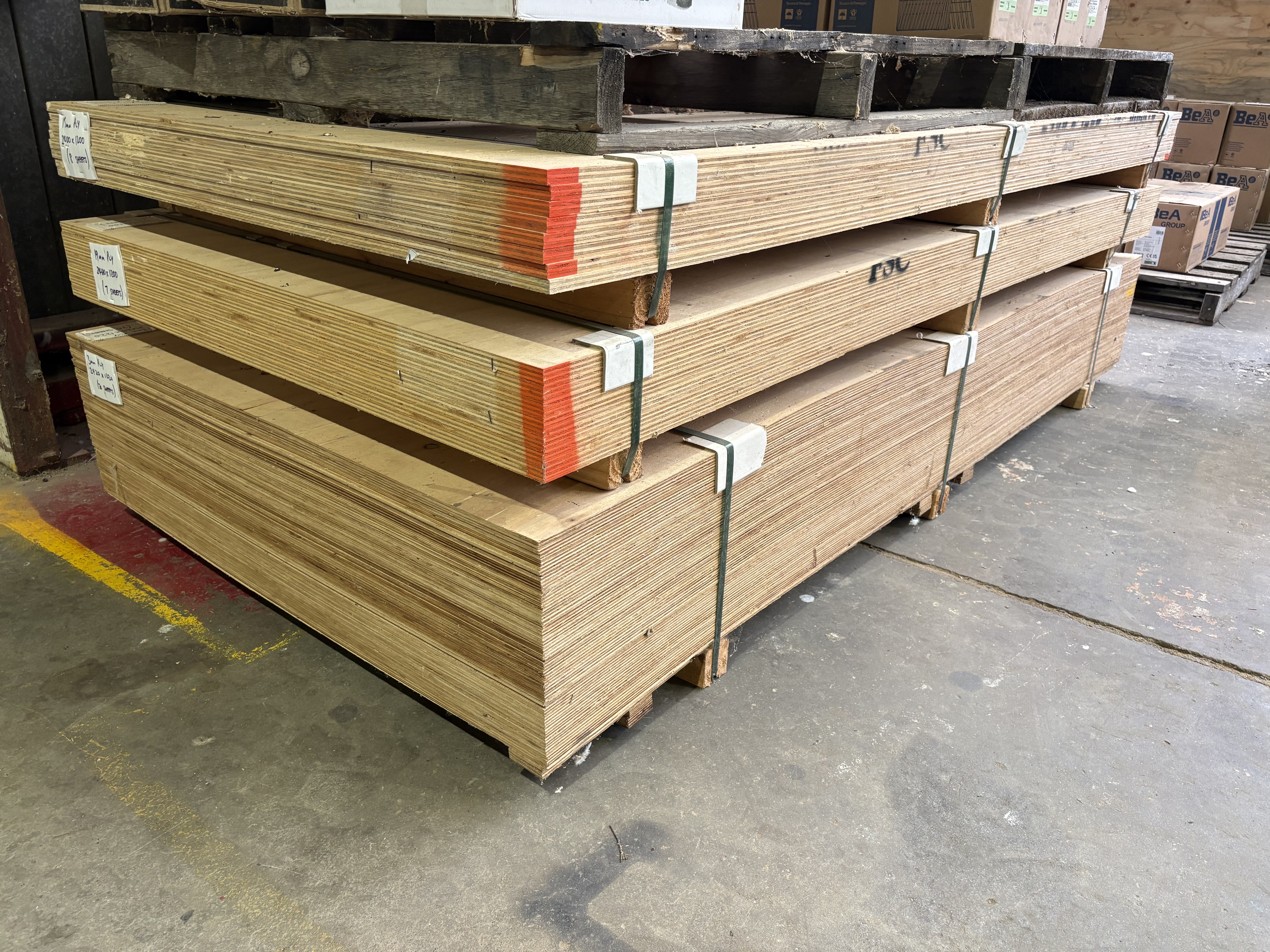 Assorted Plywood Timber – 3mm 2420 x 1220 15mm 2400 x 1200. 19mm 2400 x 1200