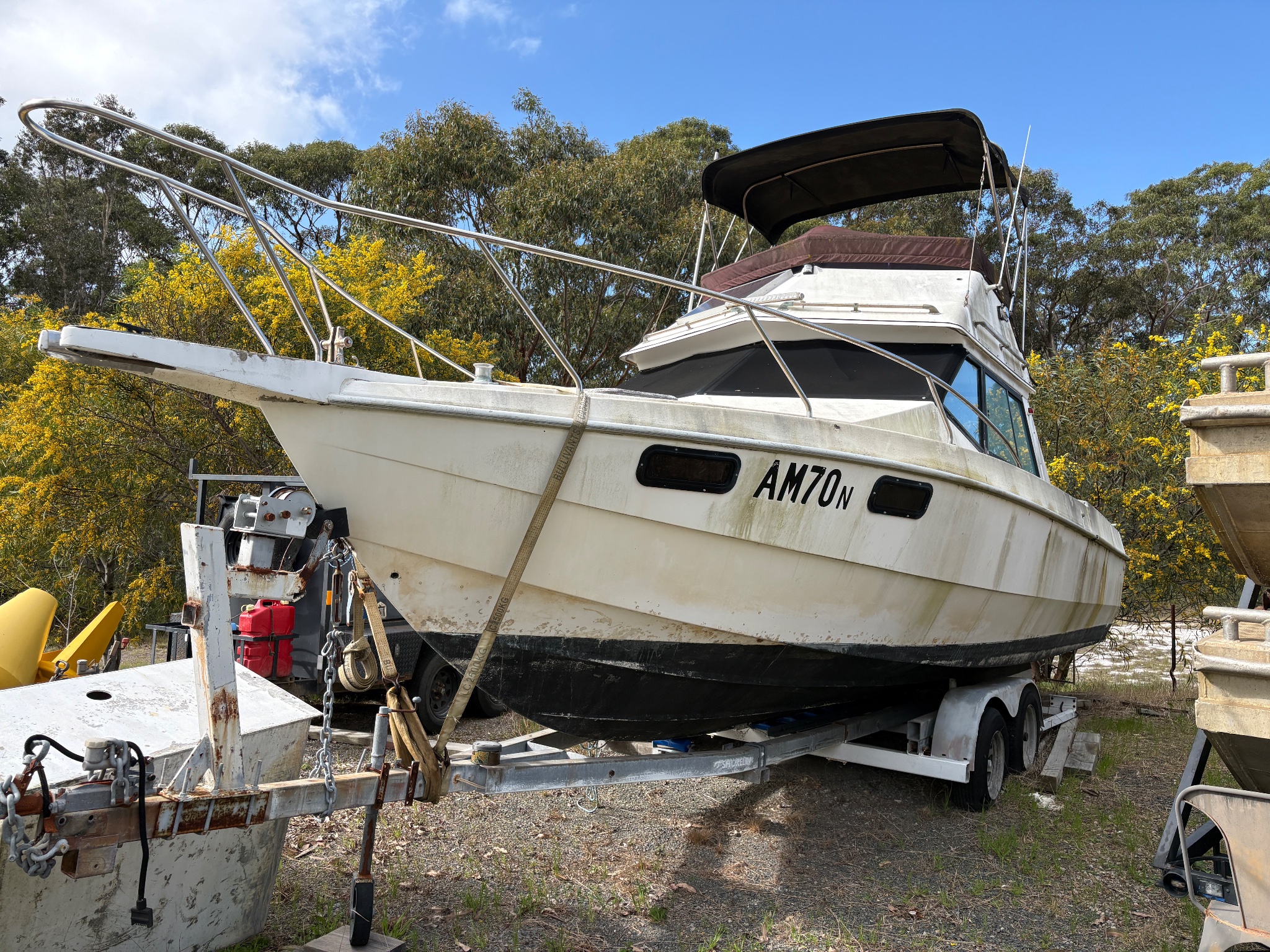 201 · Flightcraft Cabin Cruiser Boat With Tandem Axle Trailer
