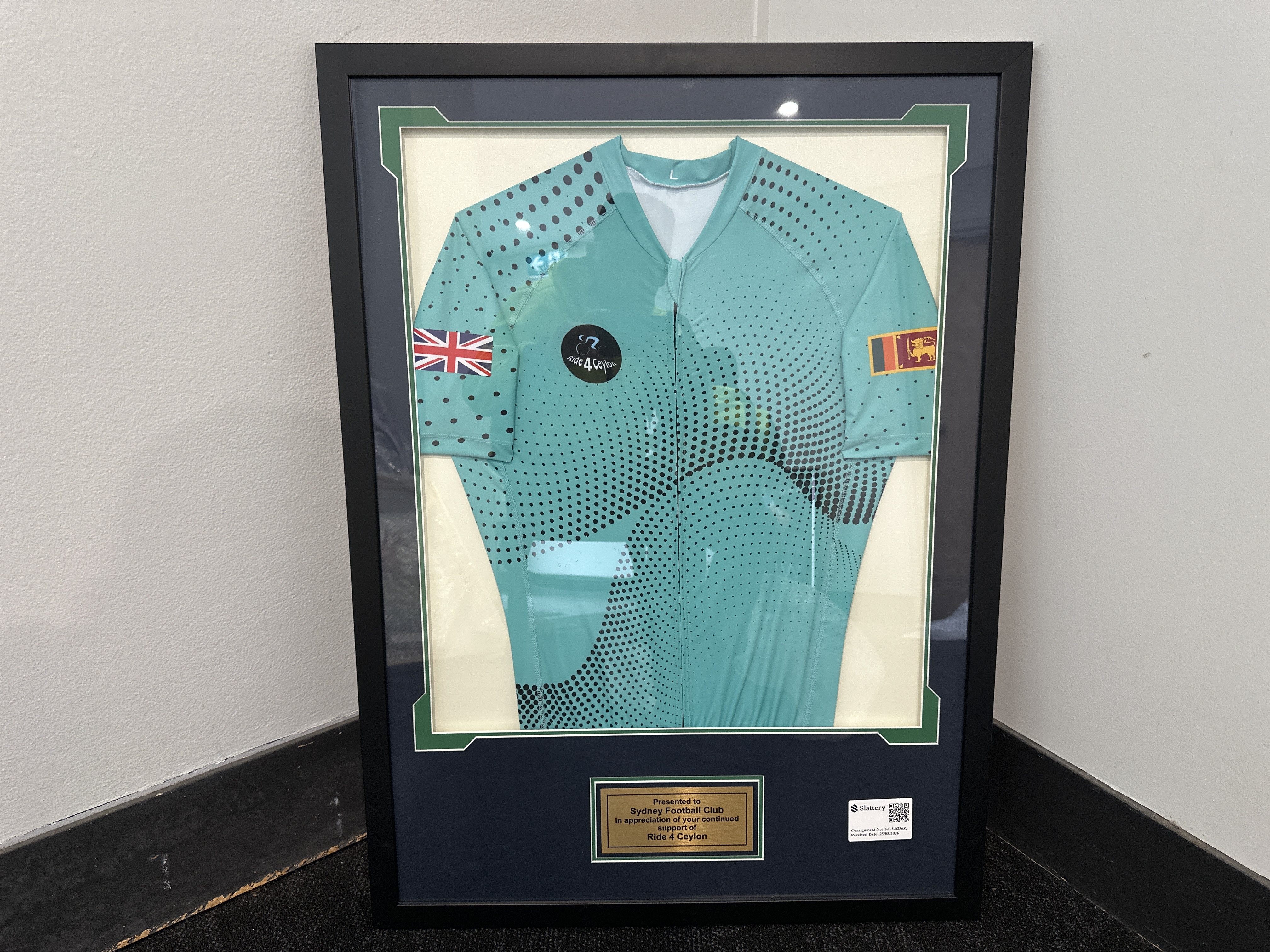 Cycling Jersey Presented To Sydney Football Club By Ride 4 Ceylon