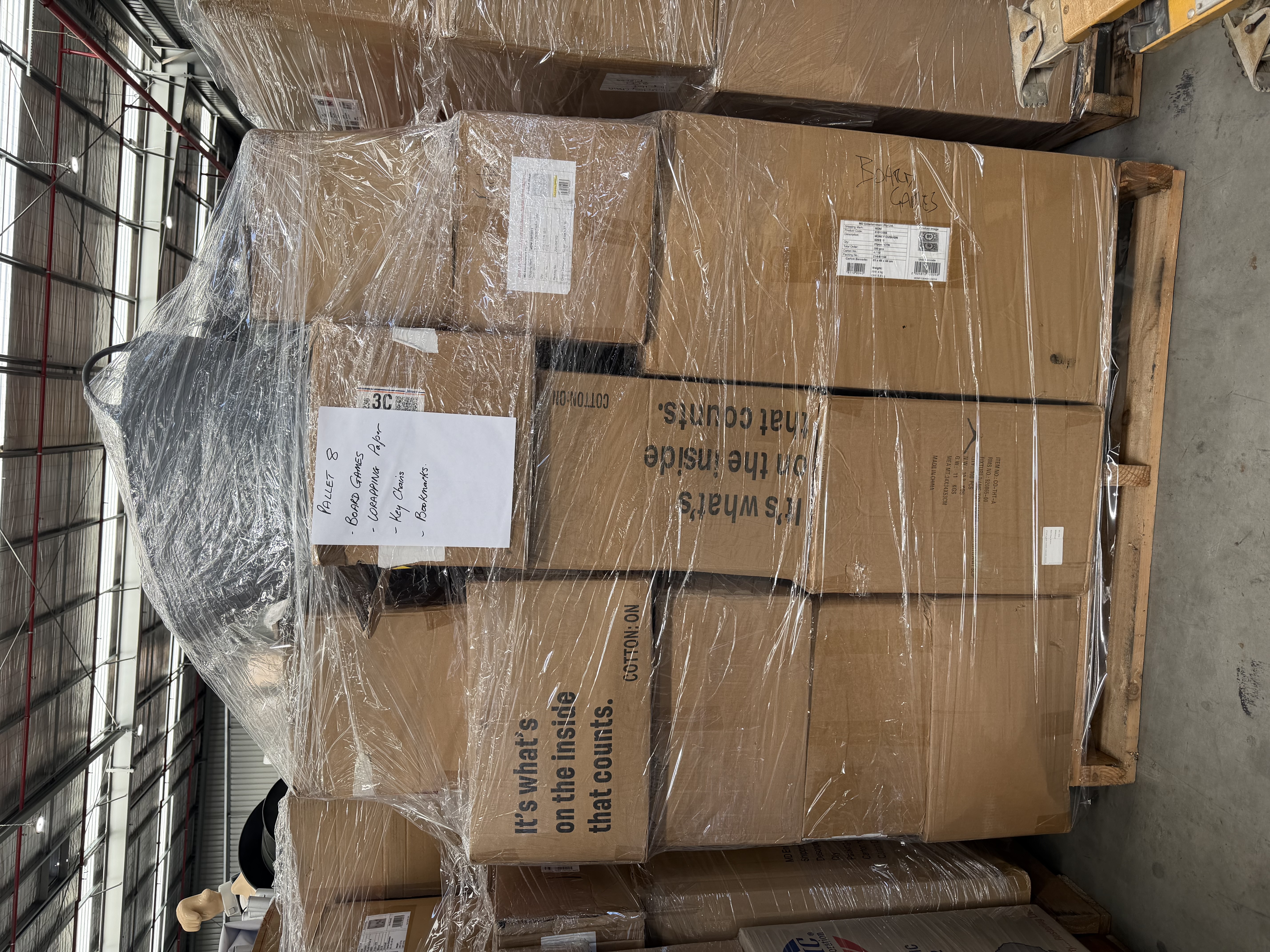 5 · 1x Pallet of Board Games, Wrapping Paper, Key Chains & Bookmarks
