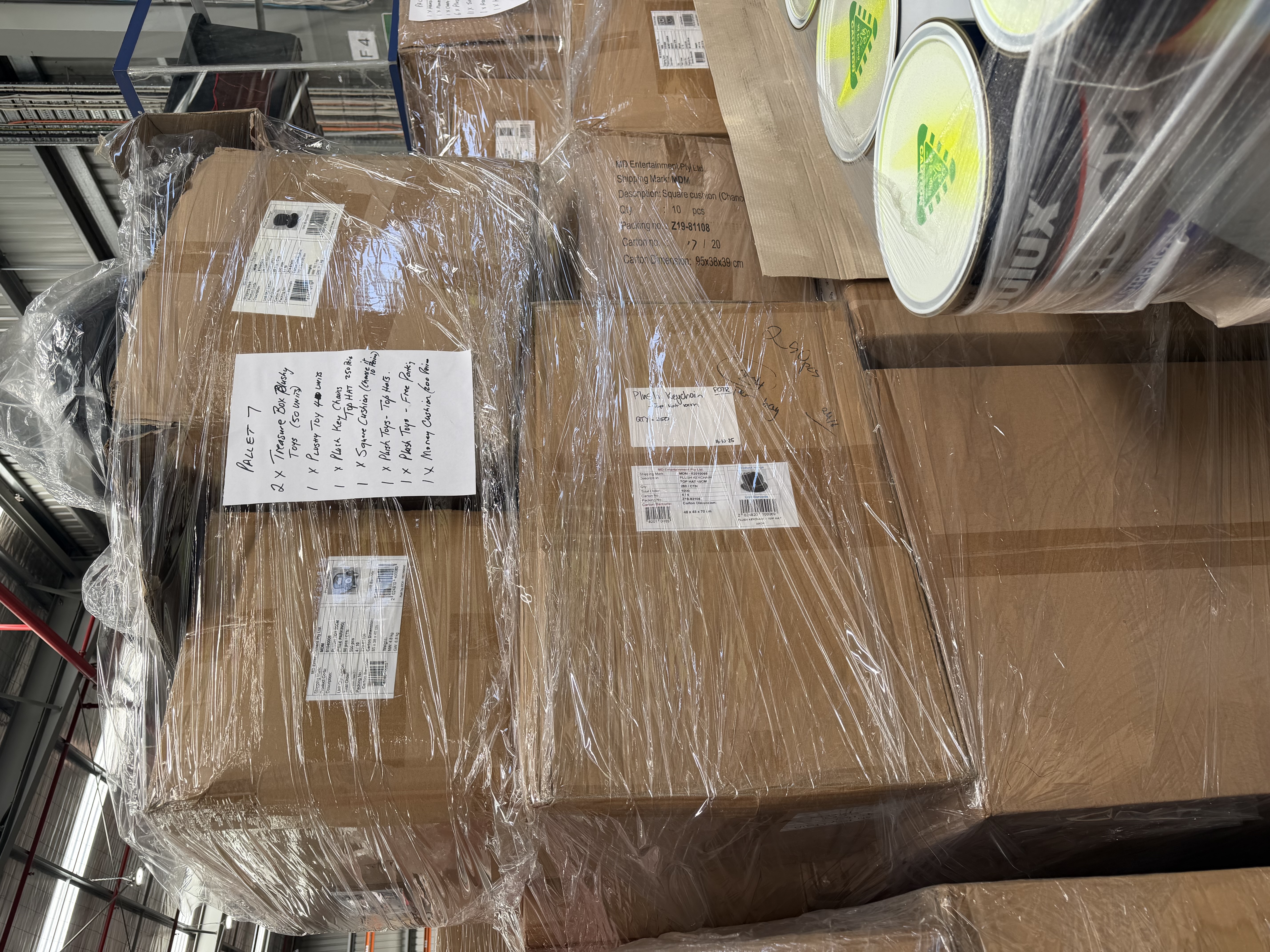 1 · 1x Pallet of Plushy Toys, Plush Key Chains, & Money Cushion
