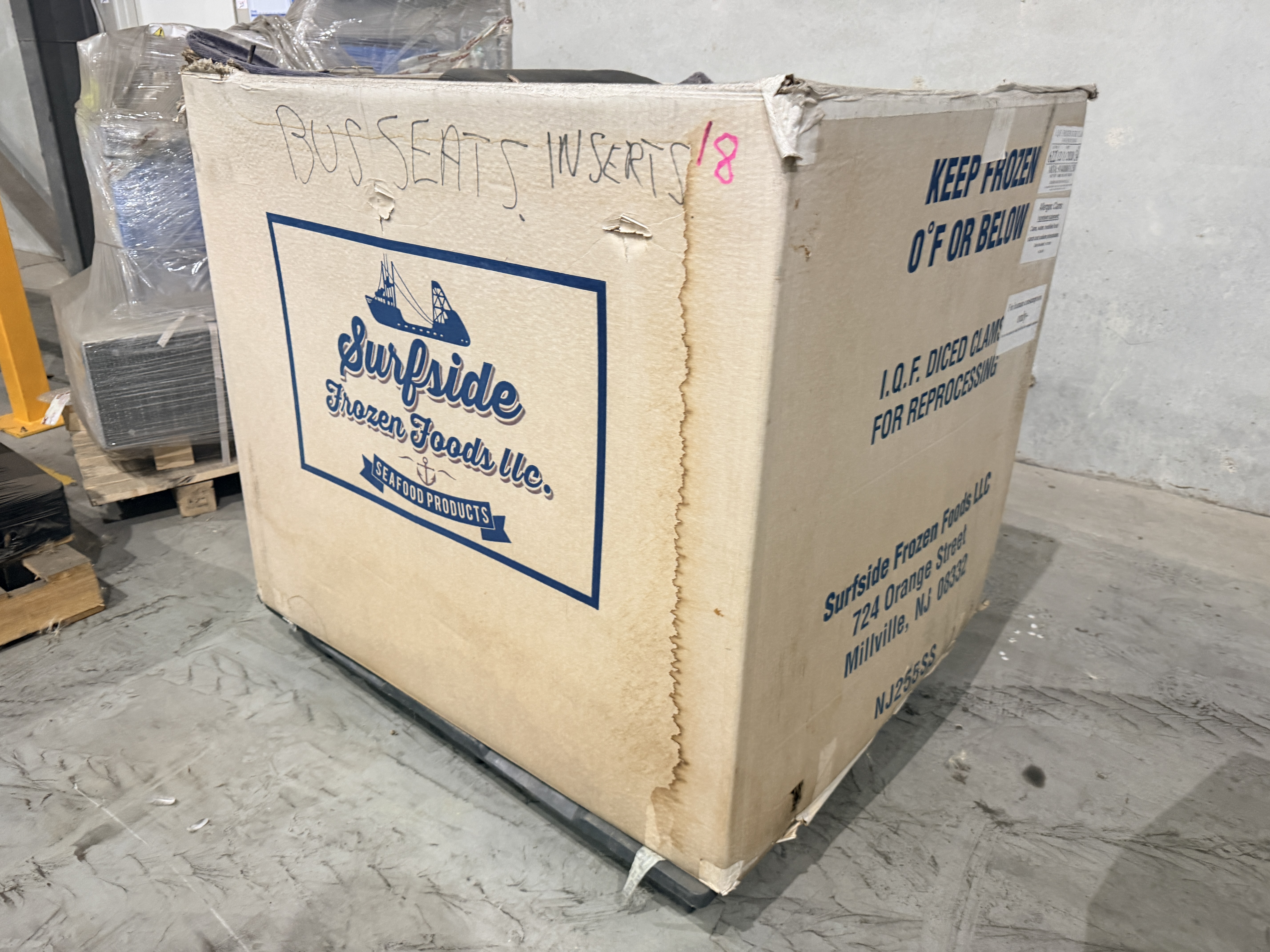 Crate of Used Bus Seat Inserts, Various Types & Sizes