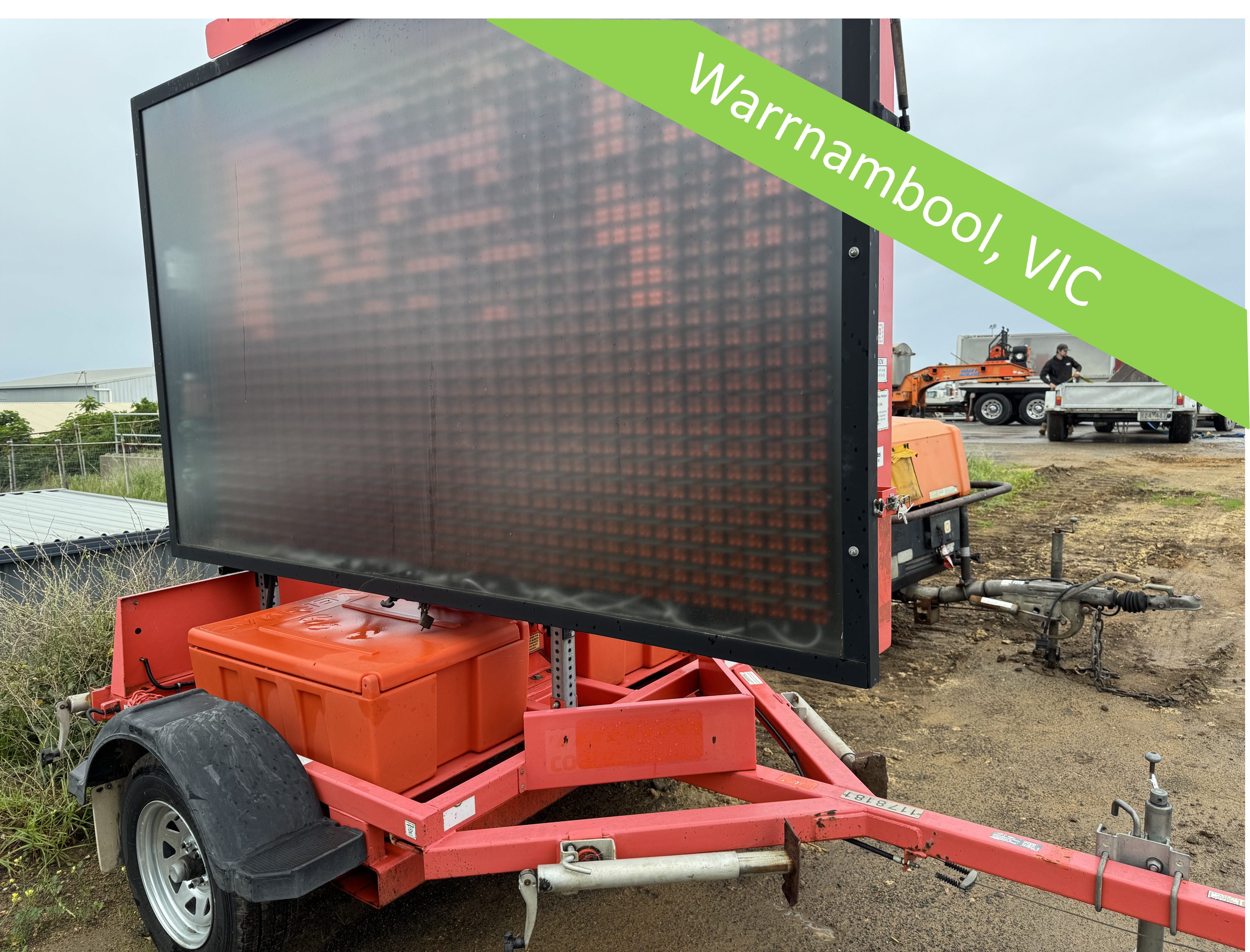 2016 Ver-Mac RS-320RC Solar Powered Trailer Mounted Variable Message Sign (VMS), Single Axle, Ex-Hire WARRNAMBOOL VIC