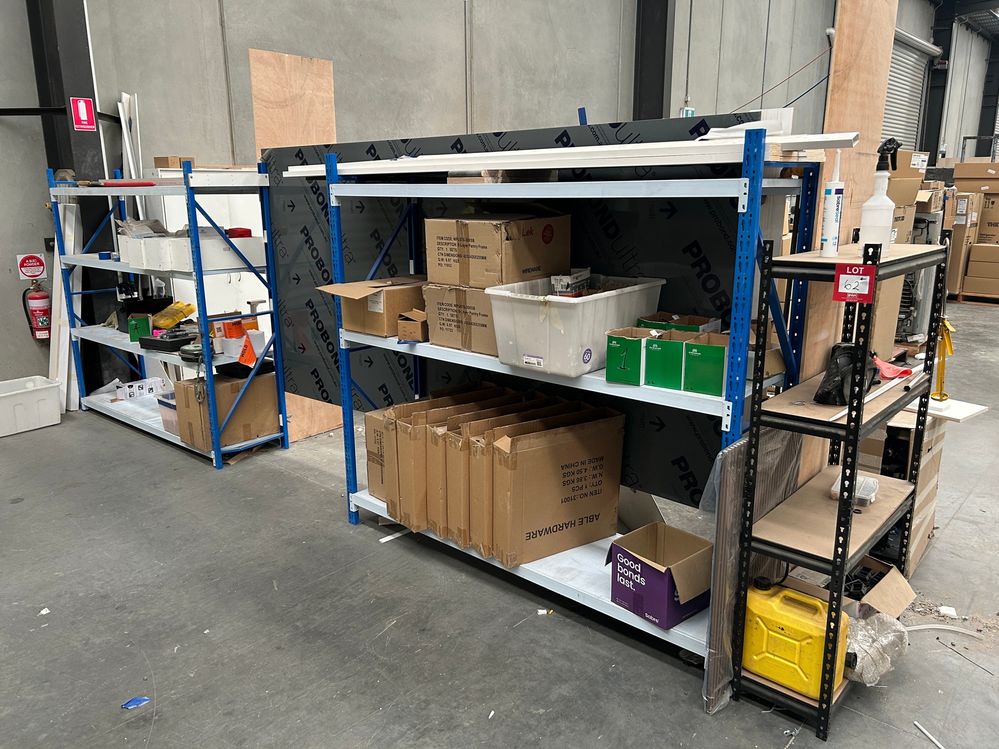 2x Shelving Units and Contents