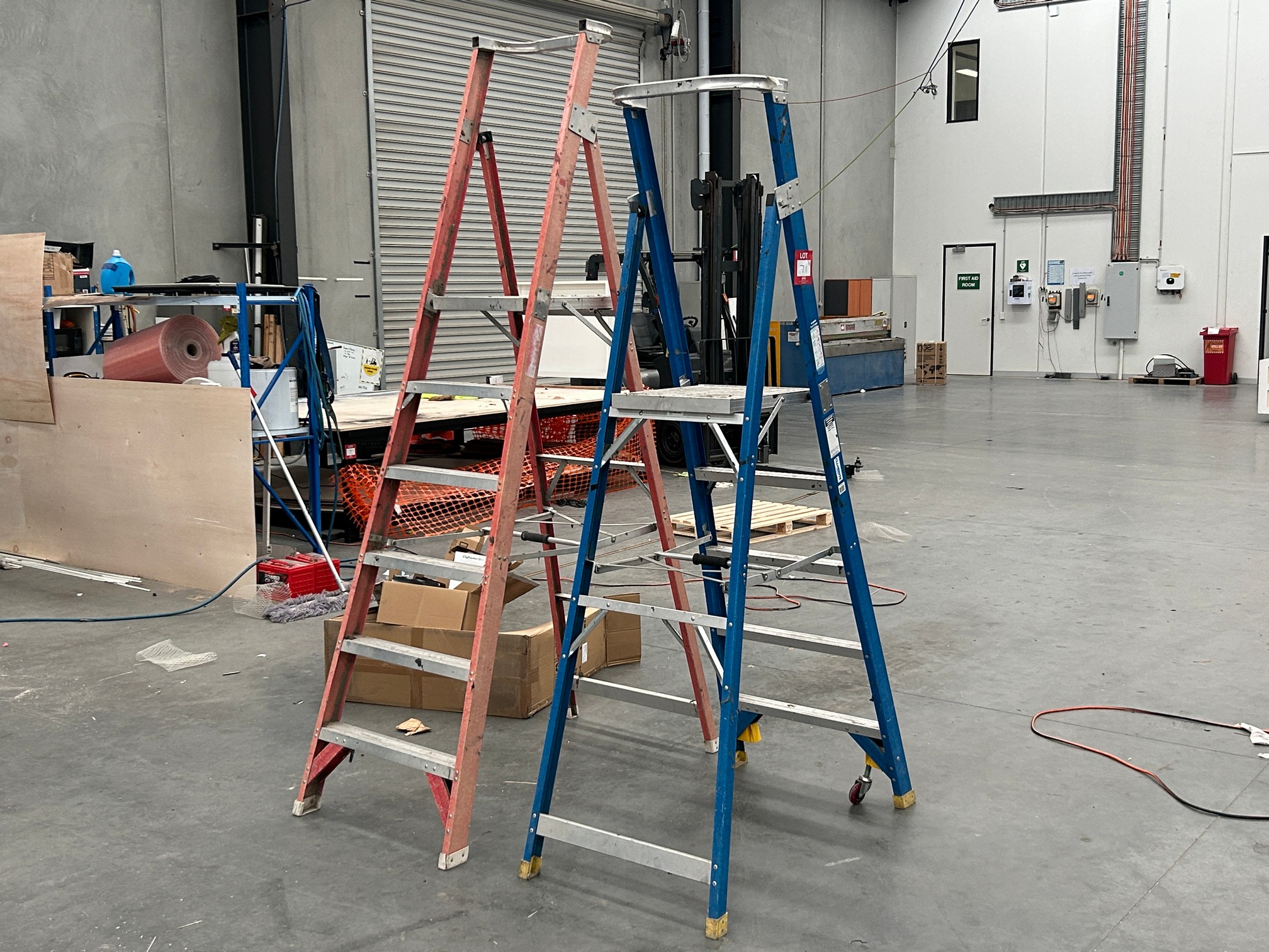 2x Assorted Platform Ladders