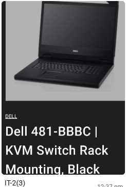 Dell 481-BBBC KMM 18.5" LED Rack Console – Keyboard, Monitor, Mouse, 1U, Unopened Original Carton