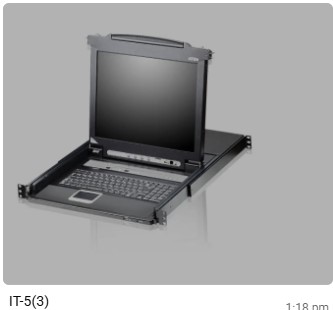Aten CL5708M 8-Port LCD KVM Switch – 17" Integrated Console, Keyboard, Touchpad, 1U, Sealed Carton