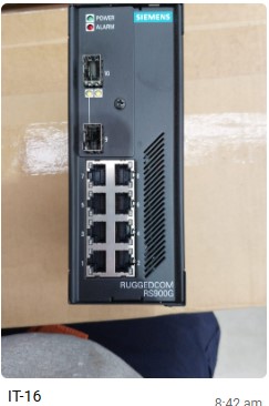 Siemens Ruggedcom RS900G managed industrial Ethernet switch, eight copper ports, dual gigabit SFP, untested, unpackaged. UNRESERVED