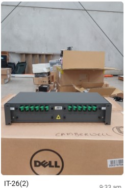 AFC 2RU fibre optic patch panel, SC/APC adaptors loaded, rear cable entry, unused, unboxed.