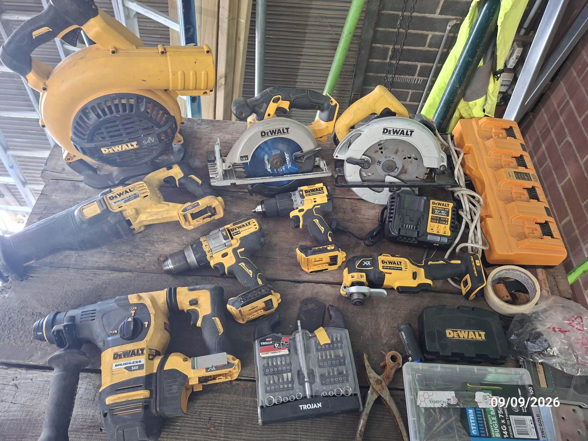 Assorted Dewalt Cordless Tools (Stillage Not Included)