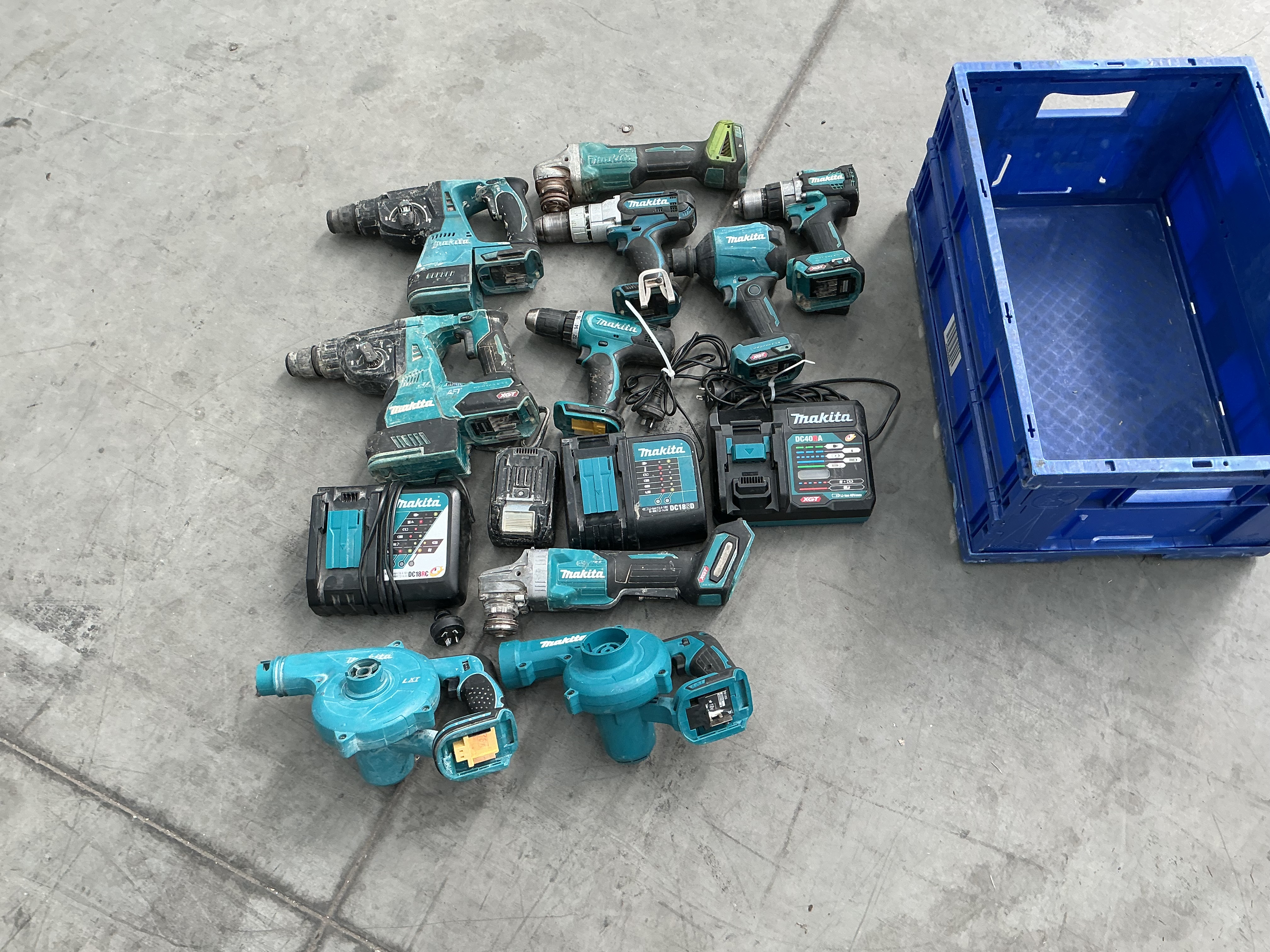 Box of Assorted Makita Power Tools