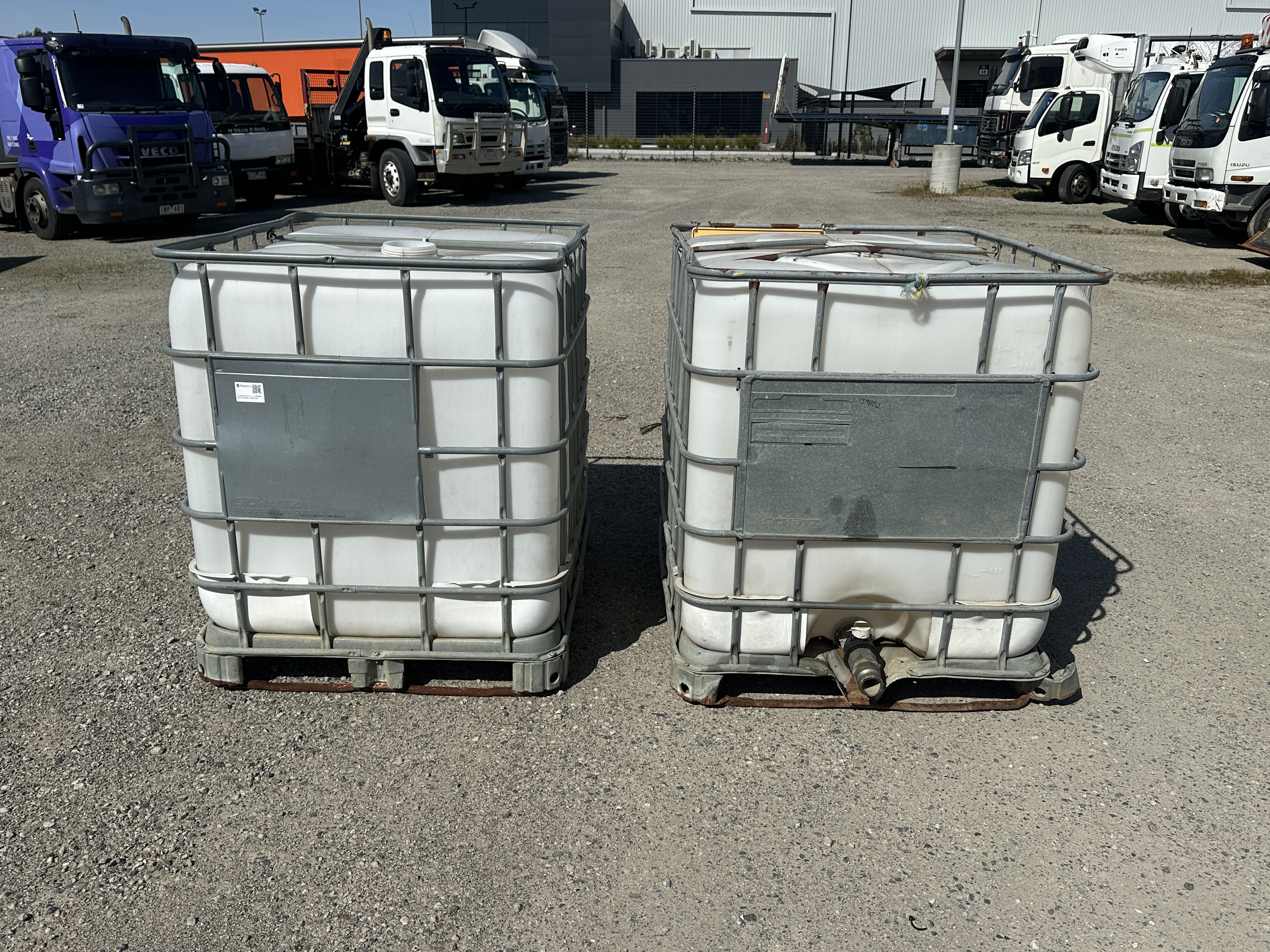 2 x Schutz 1000L IBC Water Tanks