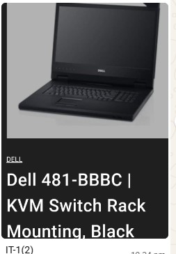 Dell 481-BBBC KMM 18.5" LED Rack Console – Keyboard, Monitor, Mouse, 1U, Unopened Original Carton
