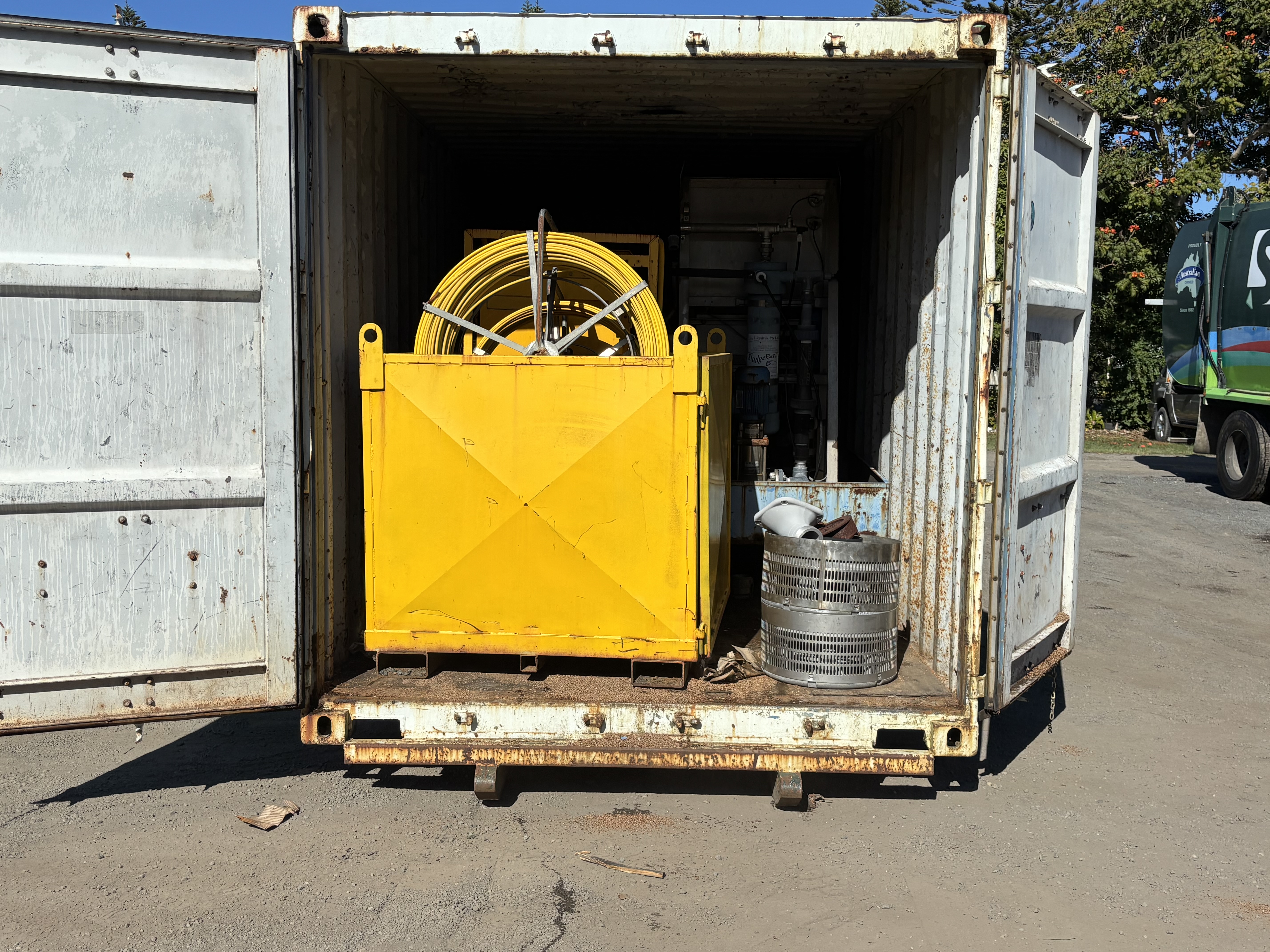 Water Treatment & Dewatering Equipment Contents w/20ft Shipping Container (UNRESERVED)