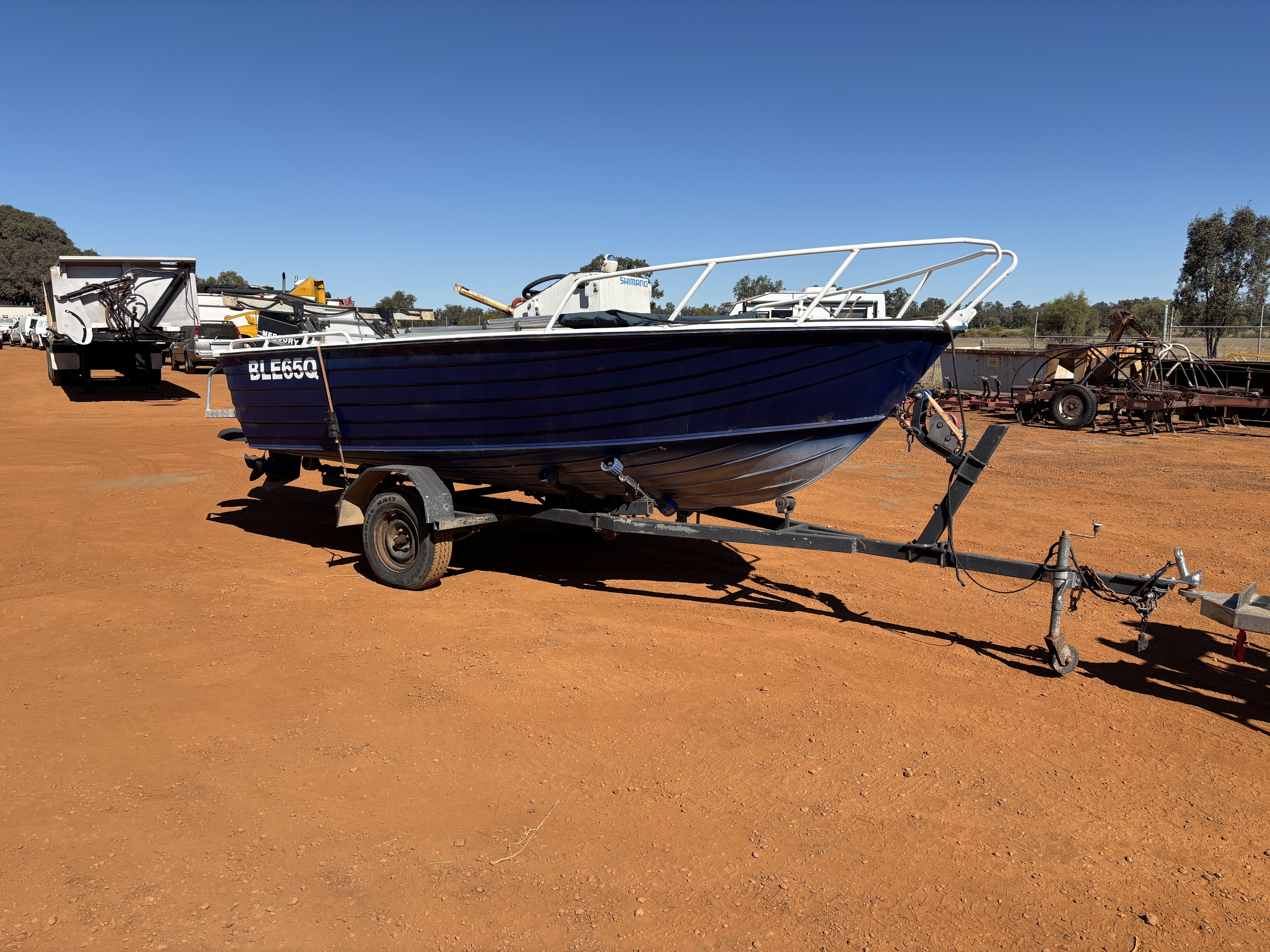 1995 Savage Aluminium 4.5m Boat and 100 HP Mercury Outboard