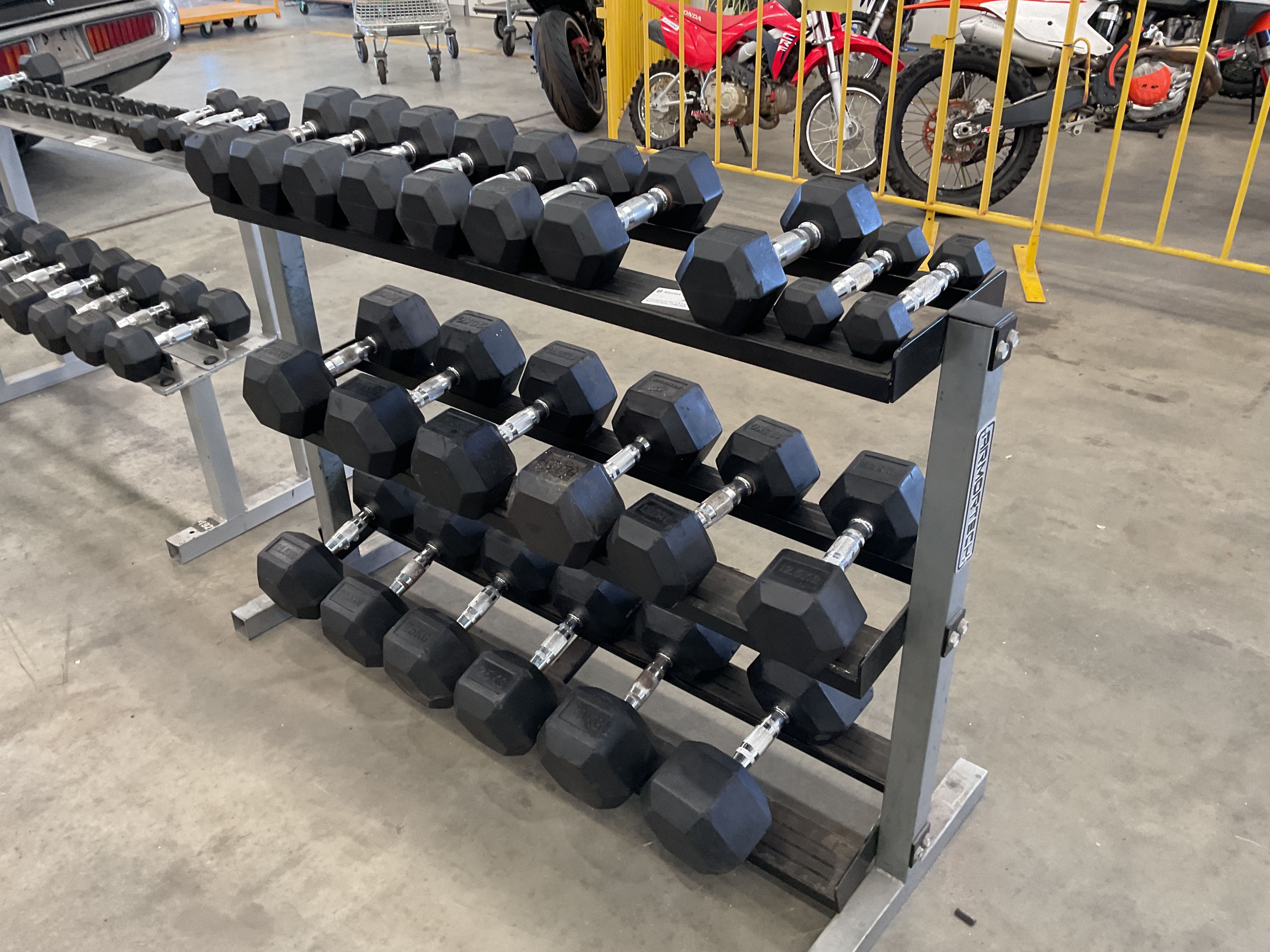 Armortech Various Hex Dumbells And Rack - unreserved