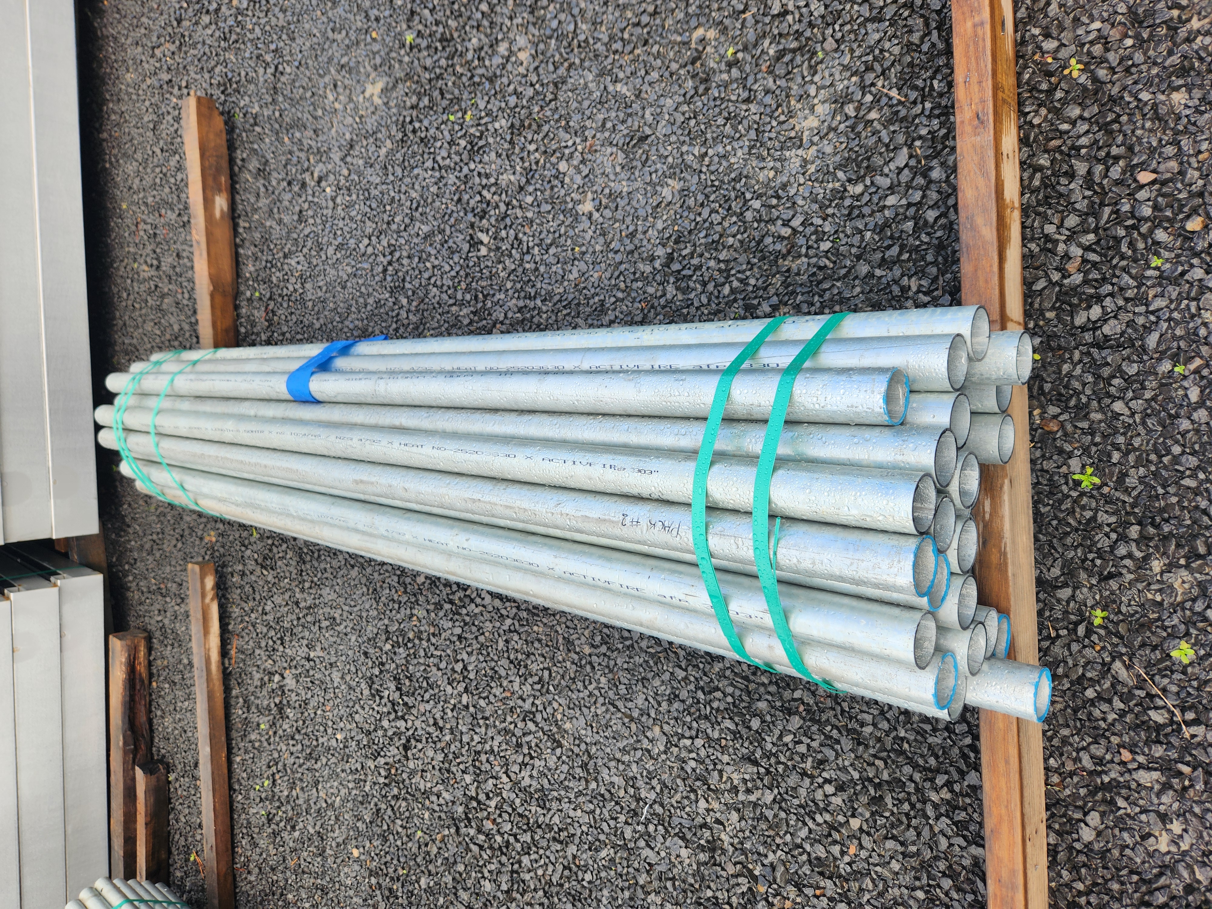 33 lengths of 50NB Galvanised Pipe