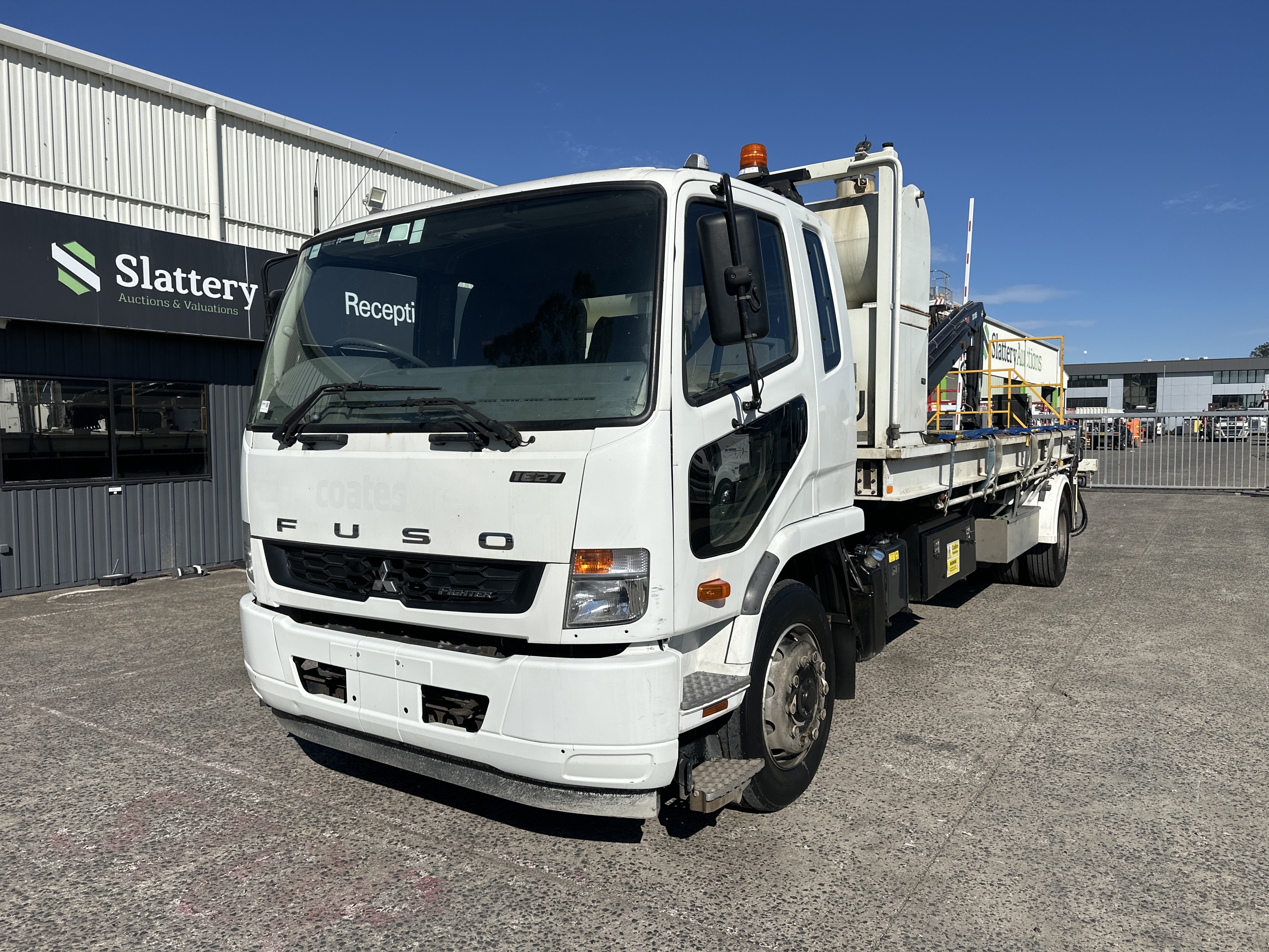 2 · 2017 Fuso Fighter 1627  4x2 Pump & Crane Truck (Auto) (Ex Coates Hire)