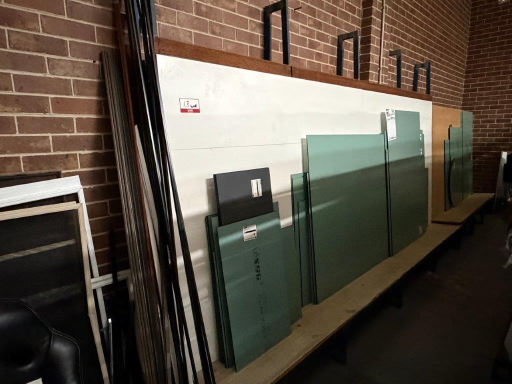 2 x Steel Assorted A-Frame Racks & Contents Of Assorted New Mirrors