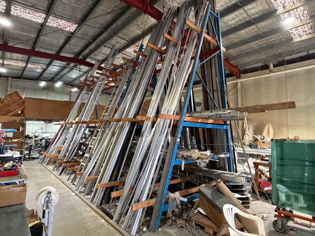 A-Frame Rack and Contents of Assorted Aluminium Extrusion