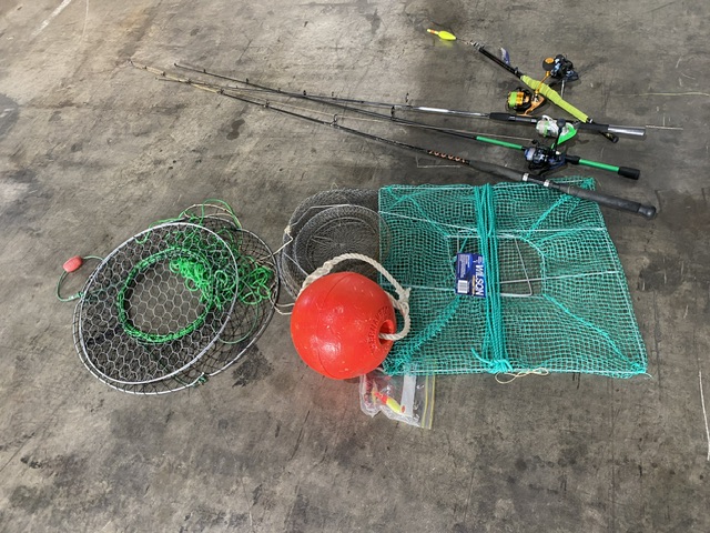 Qty of Assorted Fishing Nets, Rod & Reels, 1 Pallet